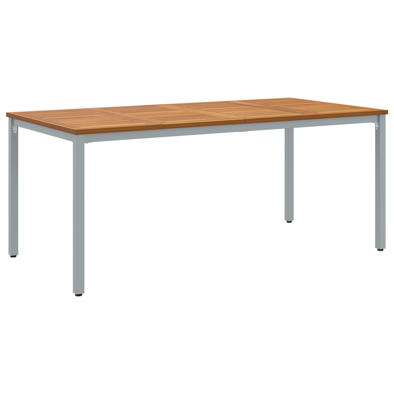 Kerti asztal 180x90x75 cm tömör akácfa és fém