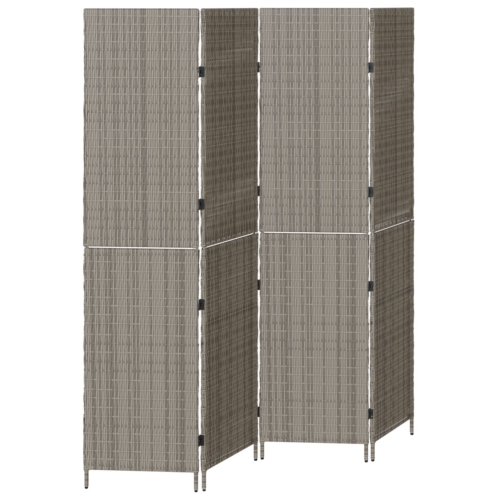 4 paneles összecsukható szobaelválasztó szürke 195x180 cm poli rattan 4 paneles összecsukható szobaelválasztó szürke 195x180 cm poli rattan