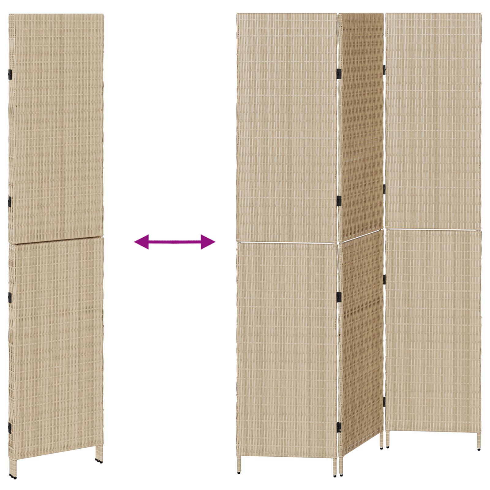 3 paneles válaszfal, hajtogatható, bézs, 146x200 cm, poli rattan 3 paneles válaszfal, hajtogatható, bézs, 146x200 cm, poli rattan