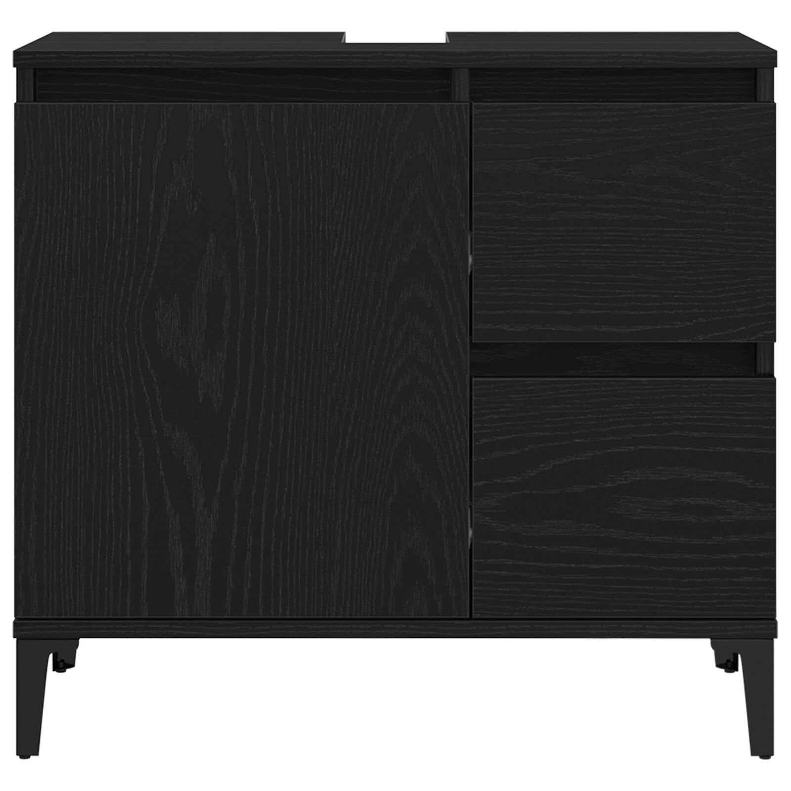 Fürdőszoba bútor szett 3 db fekete tölgy mérnöki fa