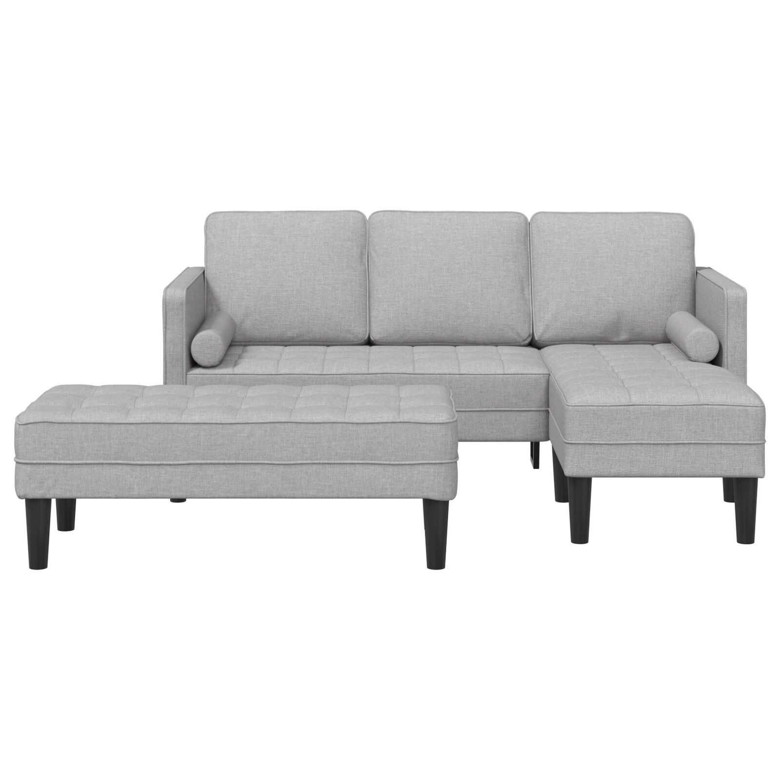 2 darabos kanapészett párnákkal felhős szürke szövetből