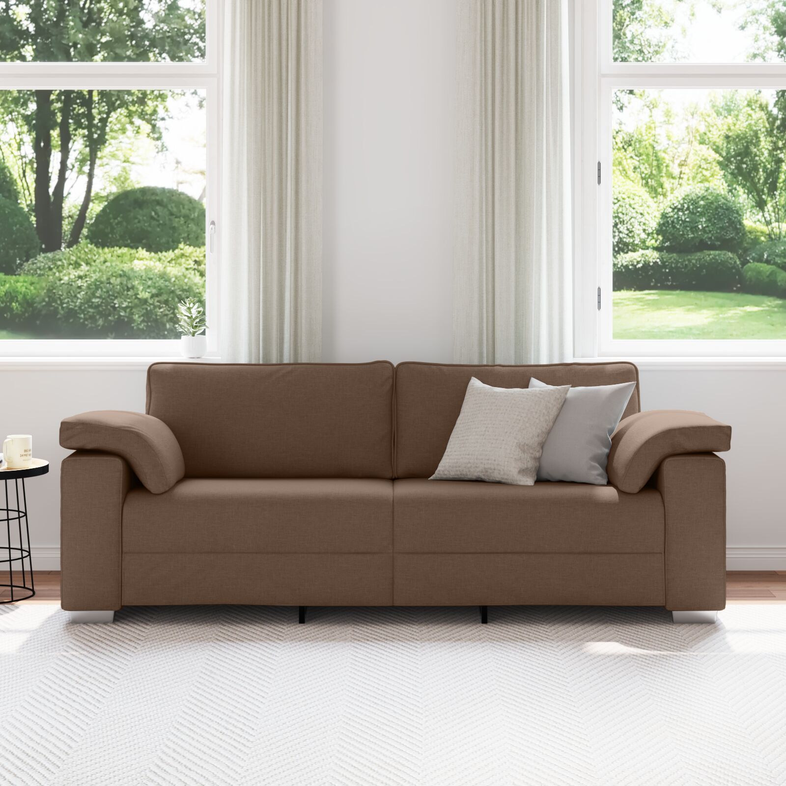 3fős kanapé barna 178 cm szövet