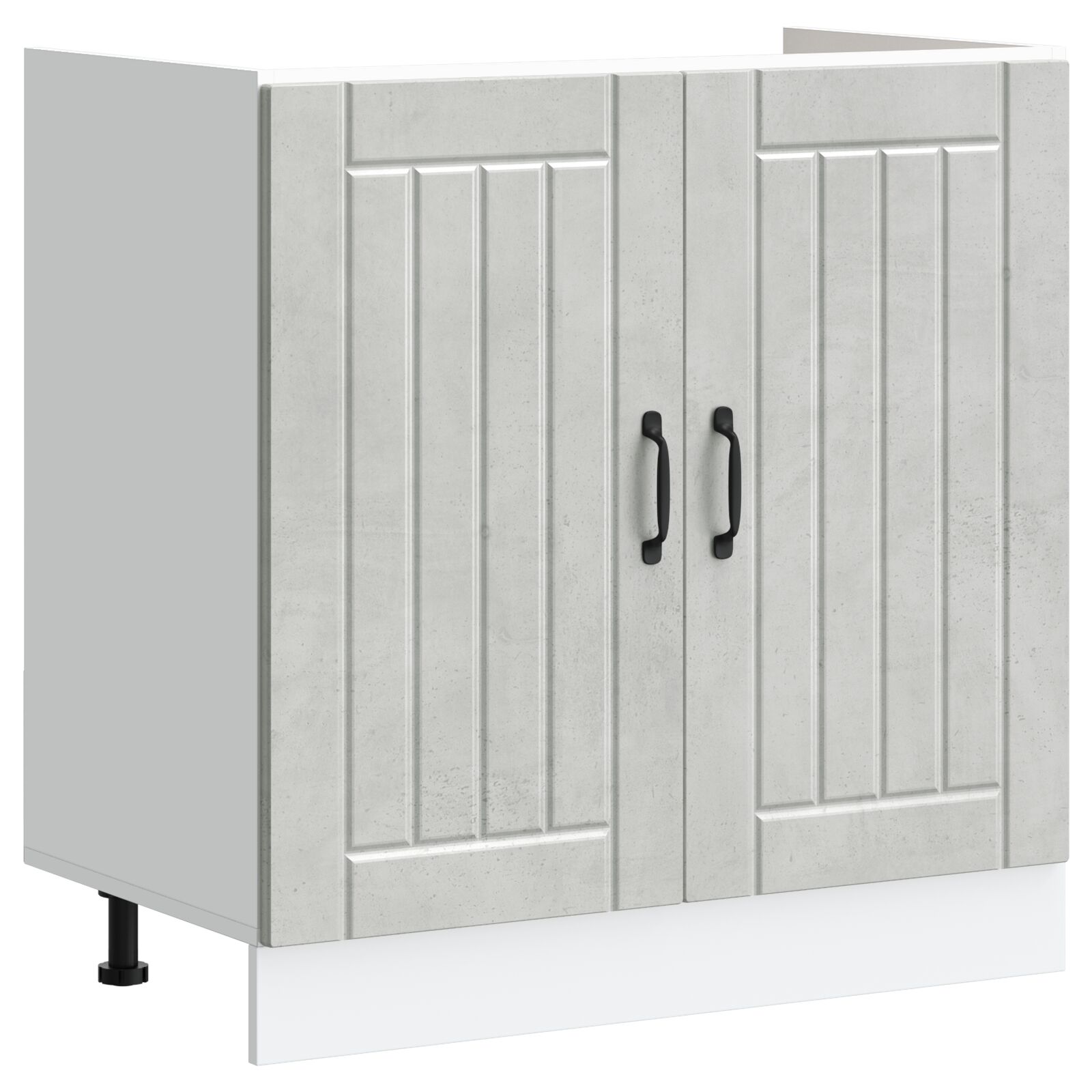 Konyhaszekrény 'lucca' két mosdóval, betongyöngy színű mérnöki fa