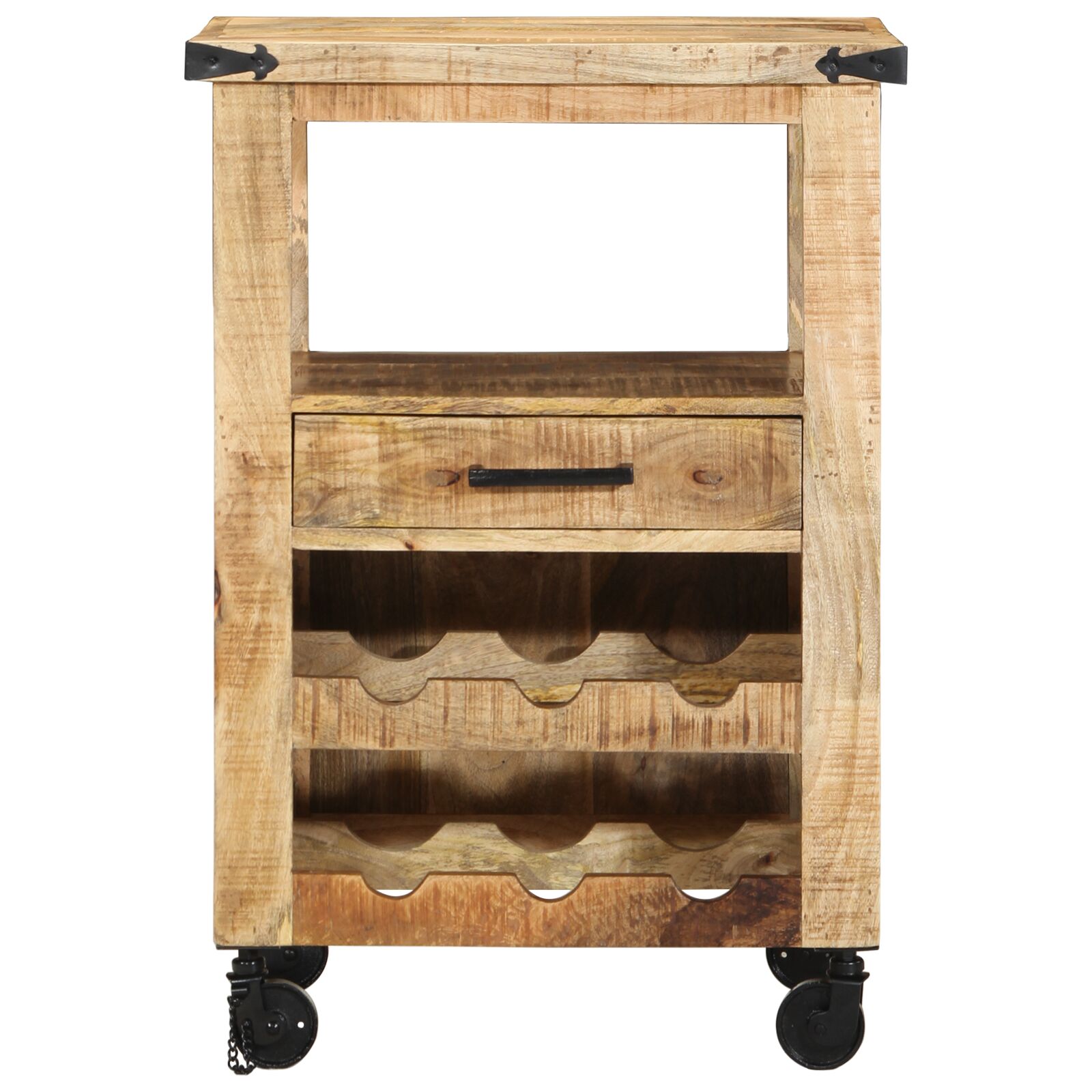 Konyhai kocsi 55x40x80 cm tömör durva fa mangó Konyhai kocsi 55x40x80 cm tömör durva fa mangó