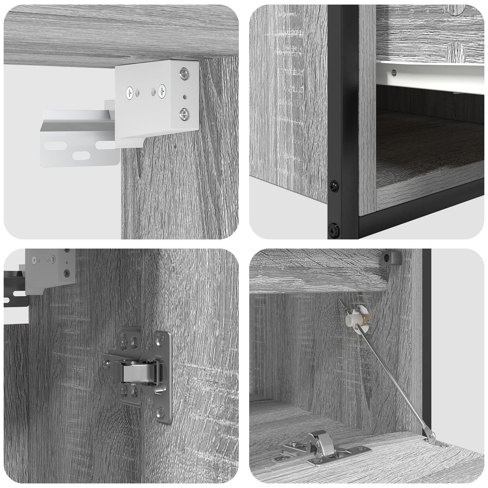 5 részes fürdőszobabútor szett szürke sonoma mérnöki faféléből