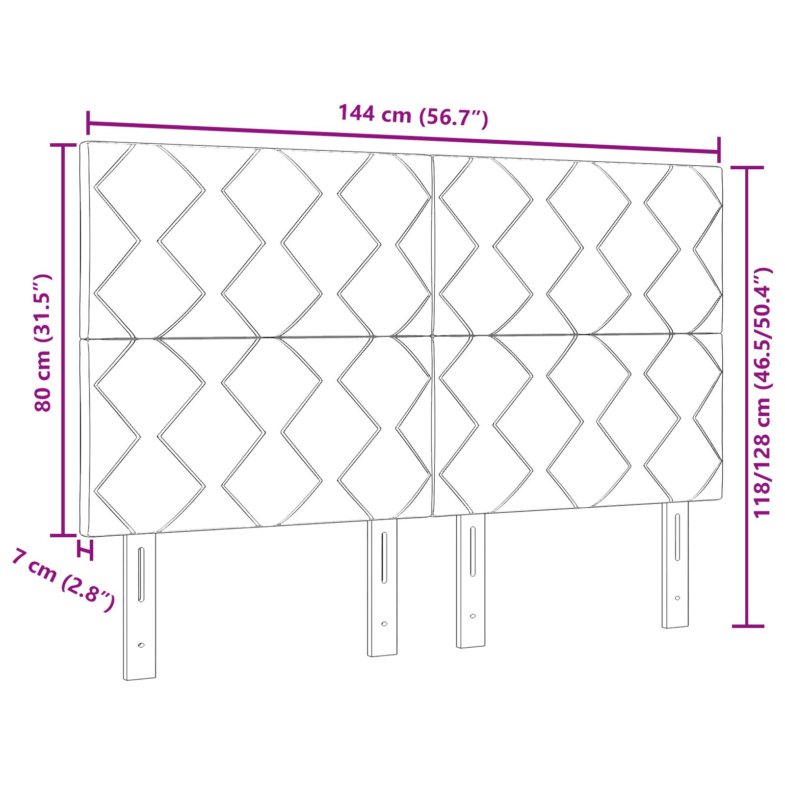 Fejtámla gyémánt blokkok dizájn világosszürke 140 cm bársony