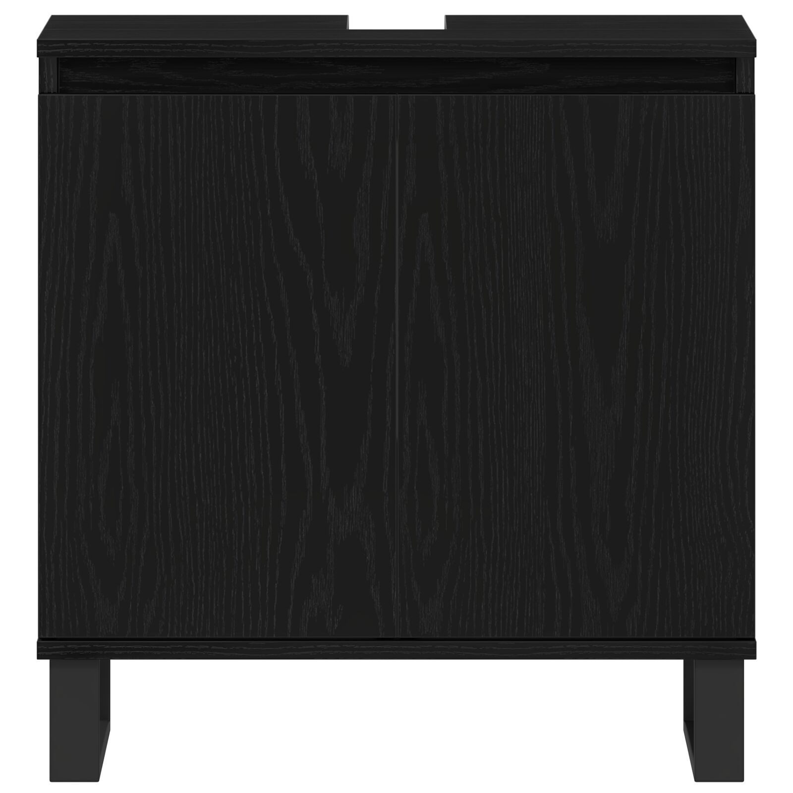 Fürdőszobai mosdókagyló szekrény fekete tölgy 58x33x60 cm műgyanta