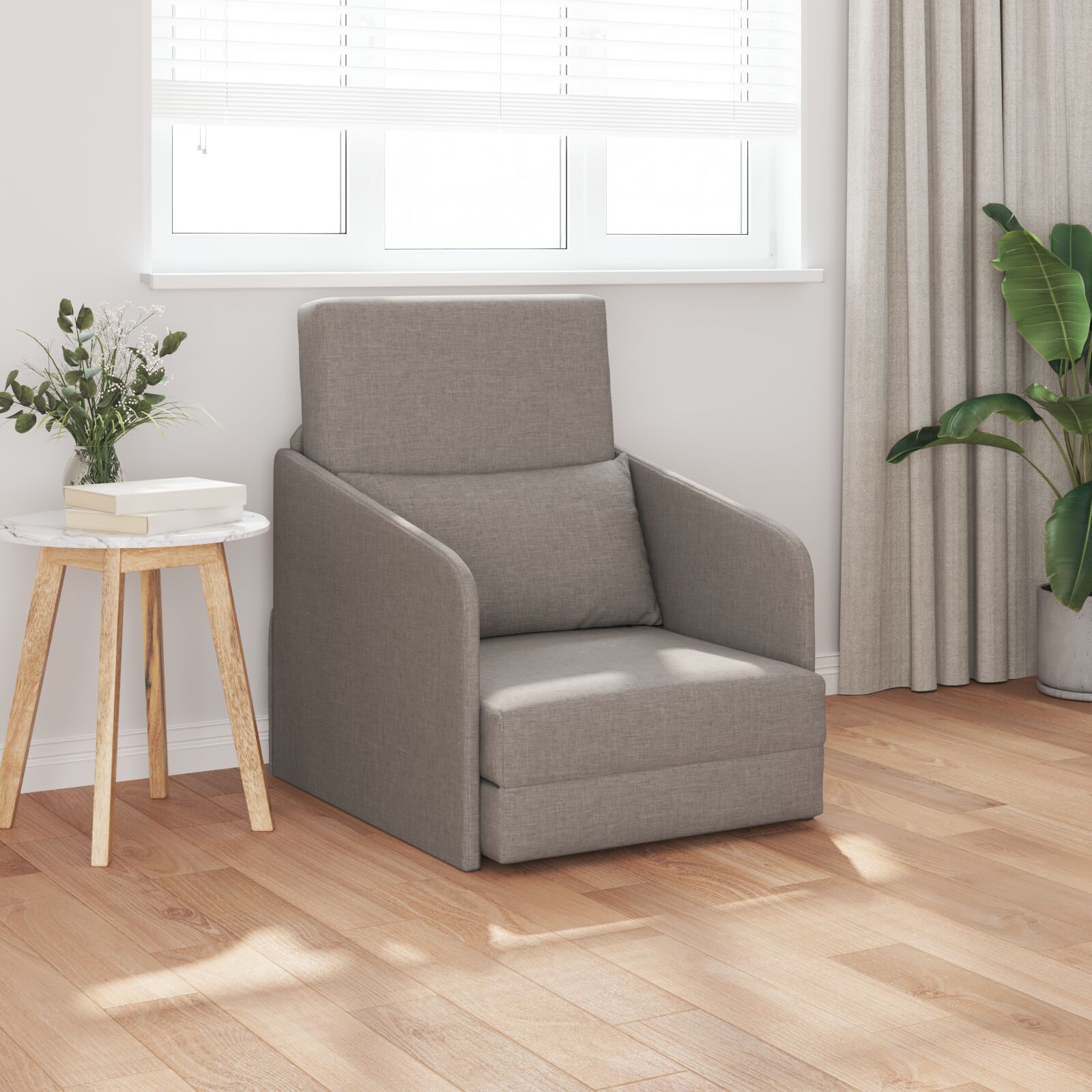 Földi kanapéágy 2 az 1-ben taupe 65x80x83 cm szövet Földi kanapéágy 2 az 1-ben taupe 65x80x83 cm szövet