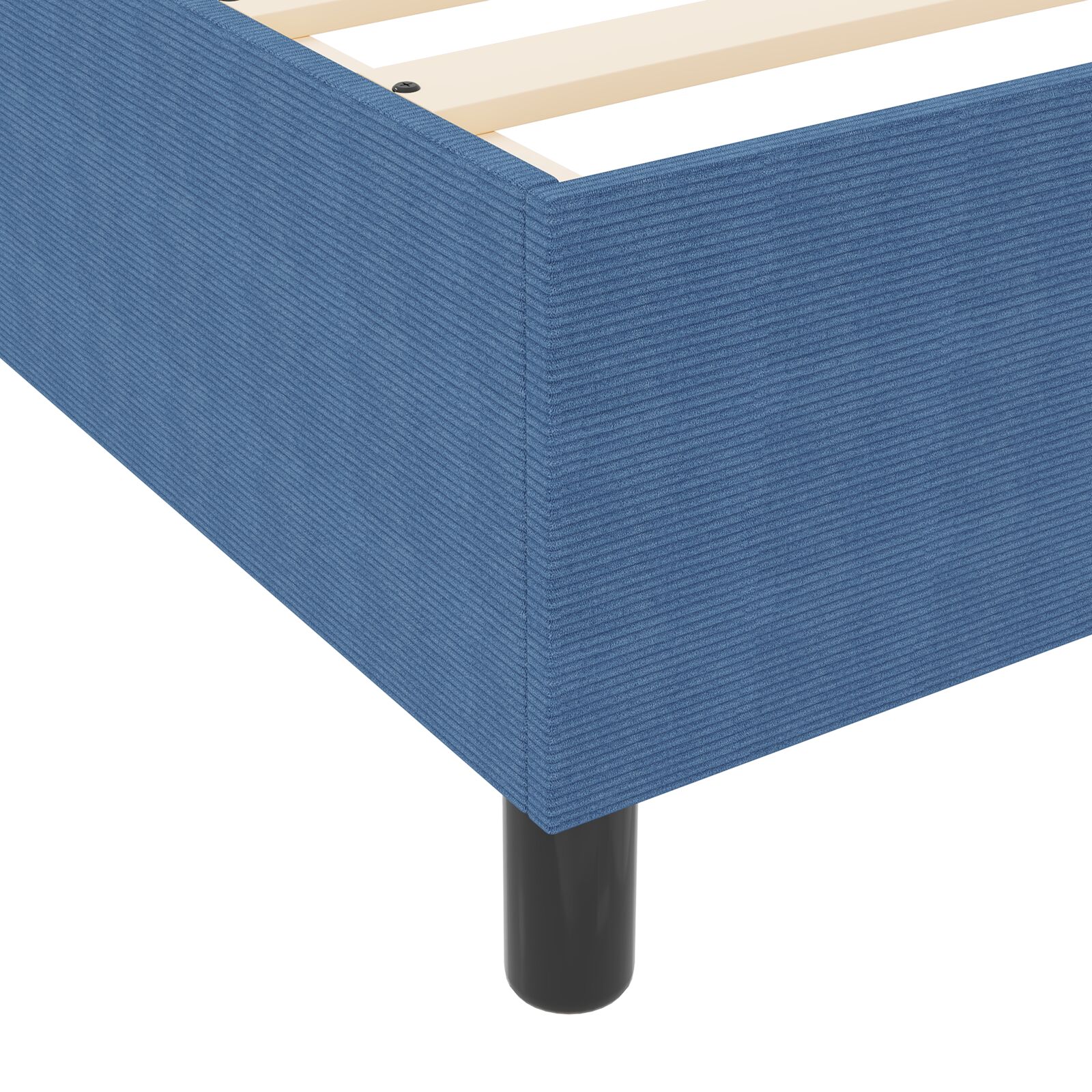Boxspring ágy kék 120x200 cm bordás szövet Boxspring ágy kék 120x200 cm bordás szövet