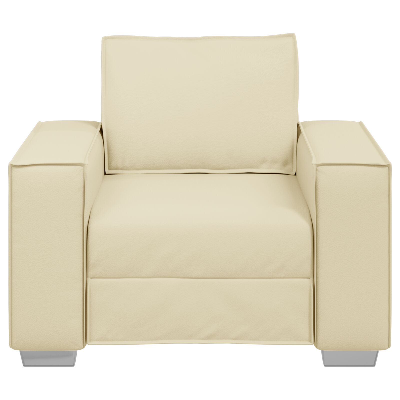 Krémszínű fotel 59 cm műbőrből