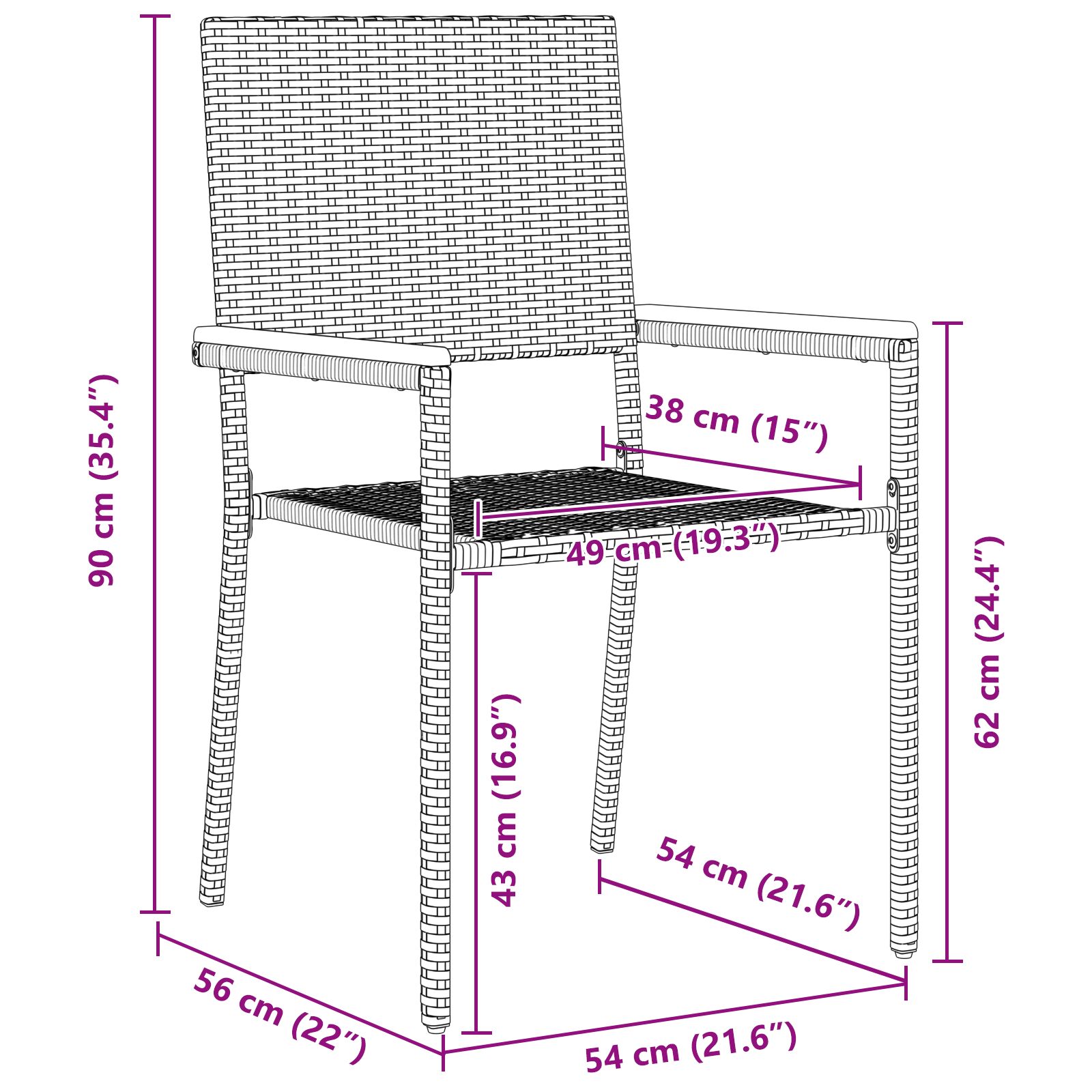 5 darabos kerti étkező szett bézs poli rattan