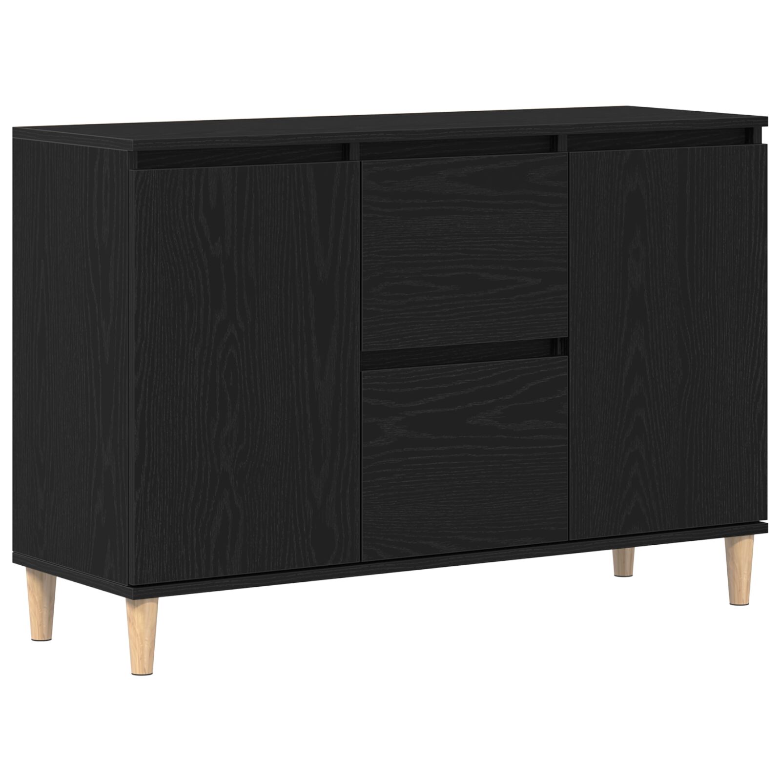 Fekete tölgy oldalszekrény 101x35x60 cm műszaki fa