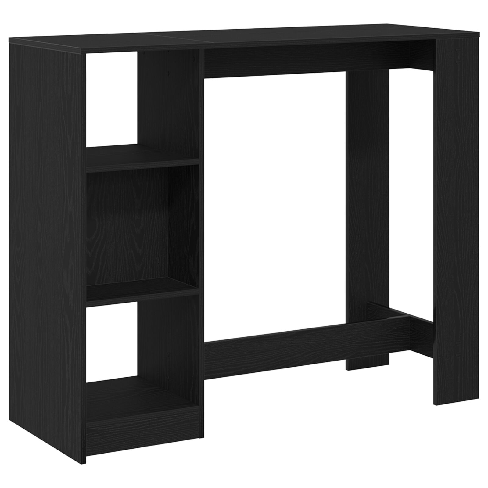 Bárasztal polccal fekete tölgy 102,5x46x103,5 cm műgyanta Bárasztal polccal fekete tölgy 102,5x46x103,5 cm műgyanta