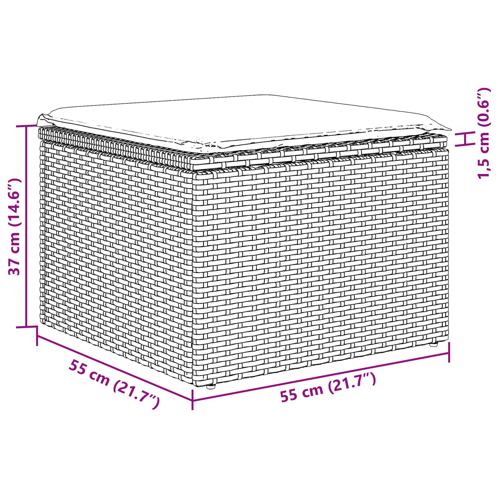 8 részes kerti kanapé szett párnákkal fekete poli rattan akác