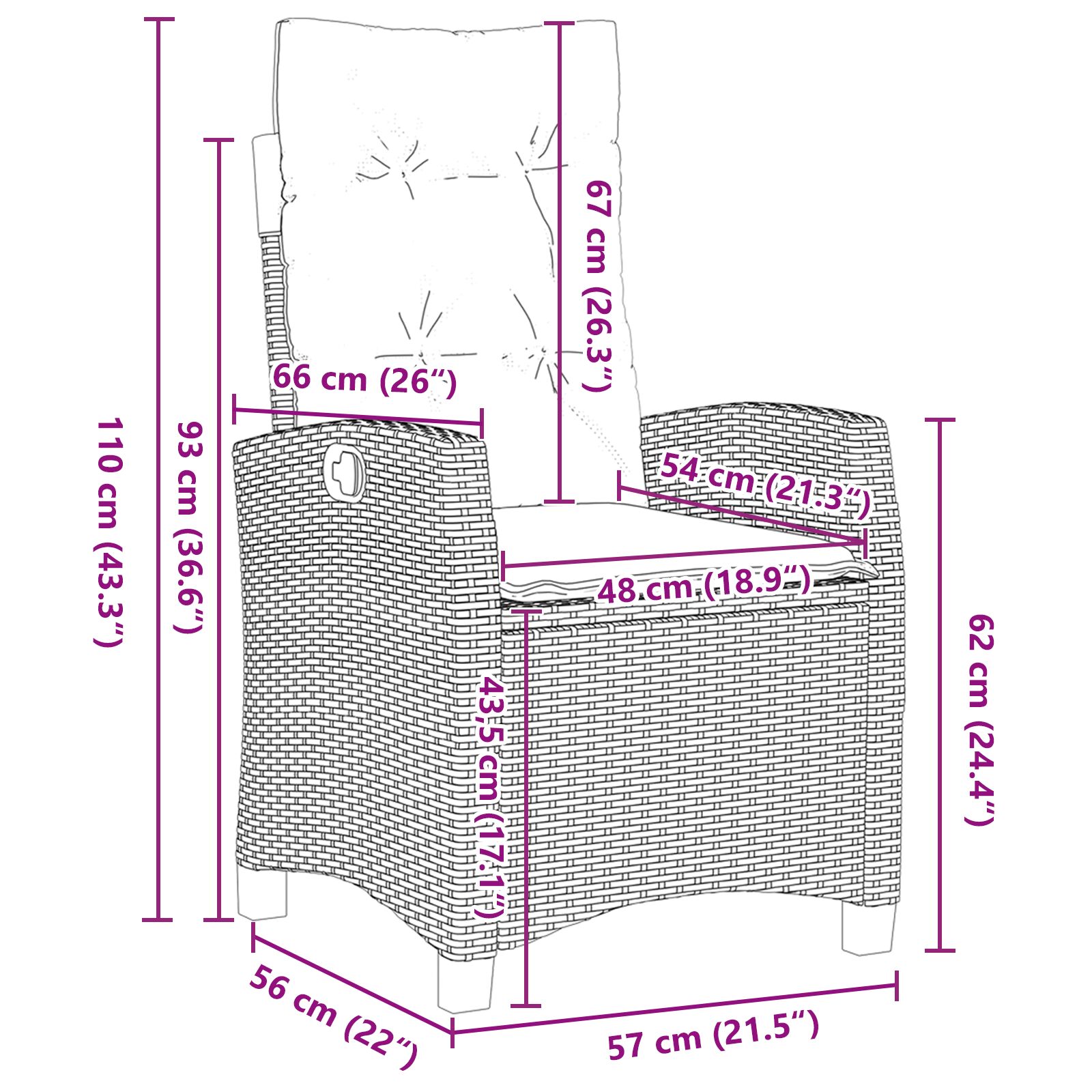 5 részes kerti étkező szett párnákkal barna poli rattan
