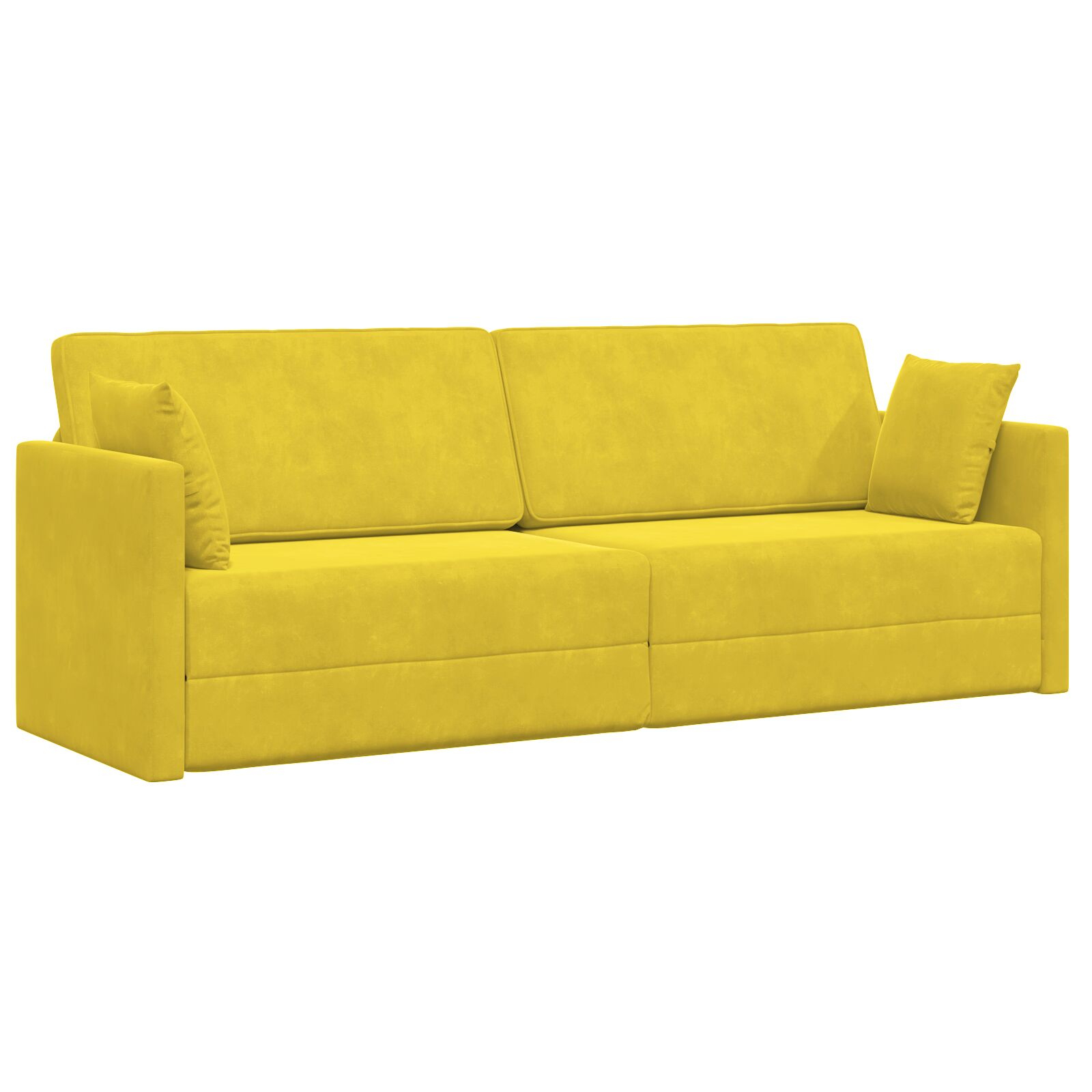 Földi kanapé ágy 2 az 1-ben sárga 213x144x60 cm bársony Földi kanapé ágy 2 az 1-ben sárga 213x144x60 cm bársony