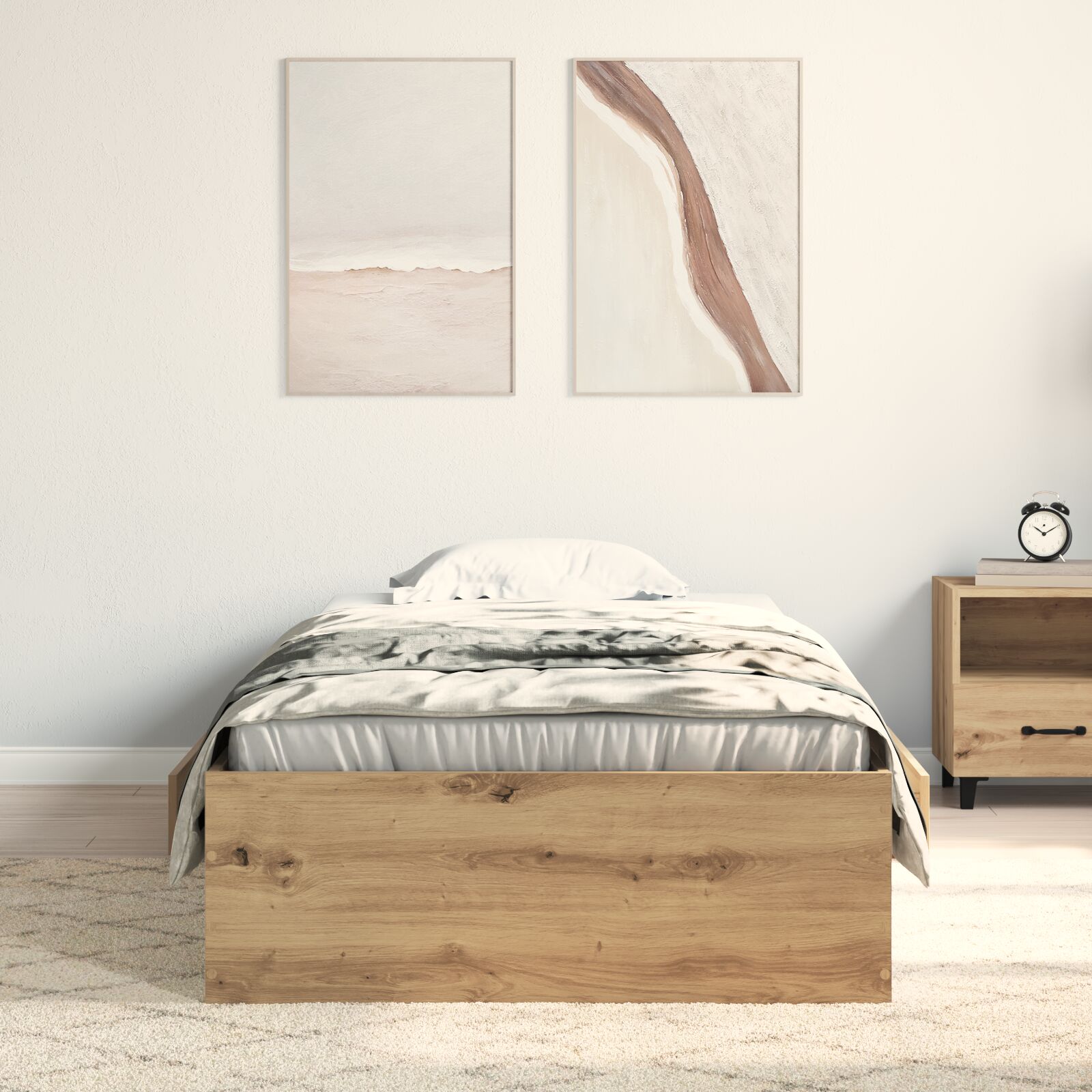 Ágykeret artisan oak 90x190 cm műanyag