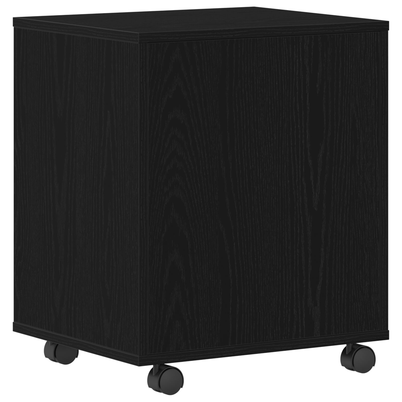 Görgős szekrény fekete tölgy 45x38x54 cm műanyag fa