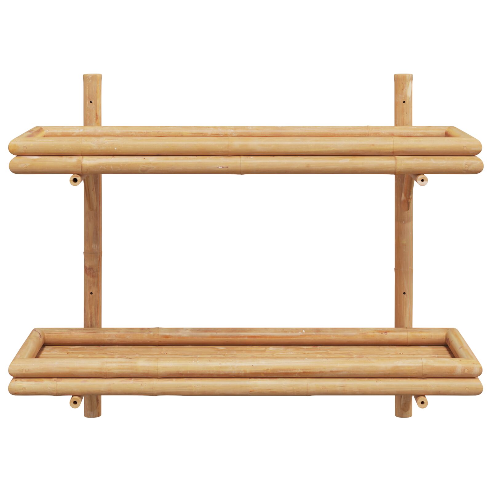 2-szintes falipolc 75x26x60 cm bambuszból