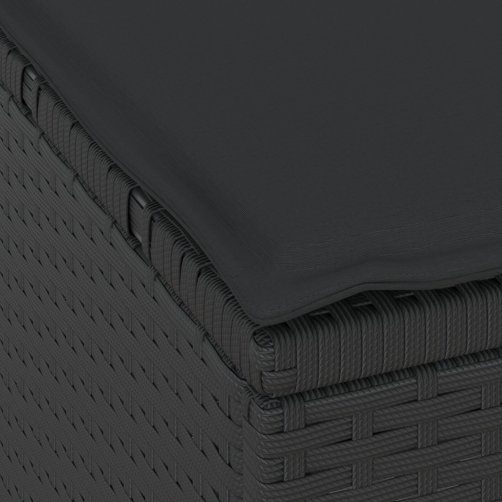 3 darabos kert étkező szett párnákkal fekete poli rattan akácia