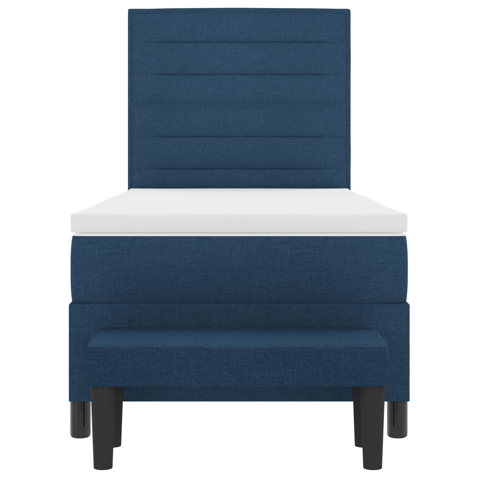 Boxspring ágy matraccal & padlóval kék 80x200 cm szövet