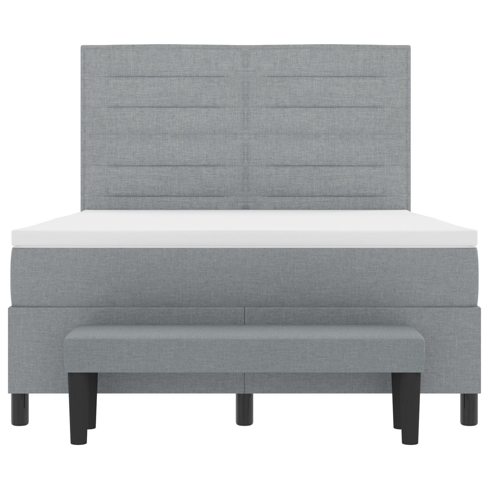 Box spring ágy matraccal & pad light grey 160x200 cm szövet