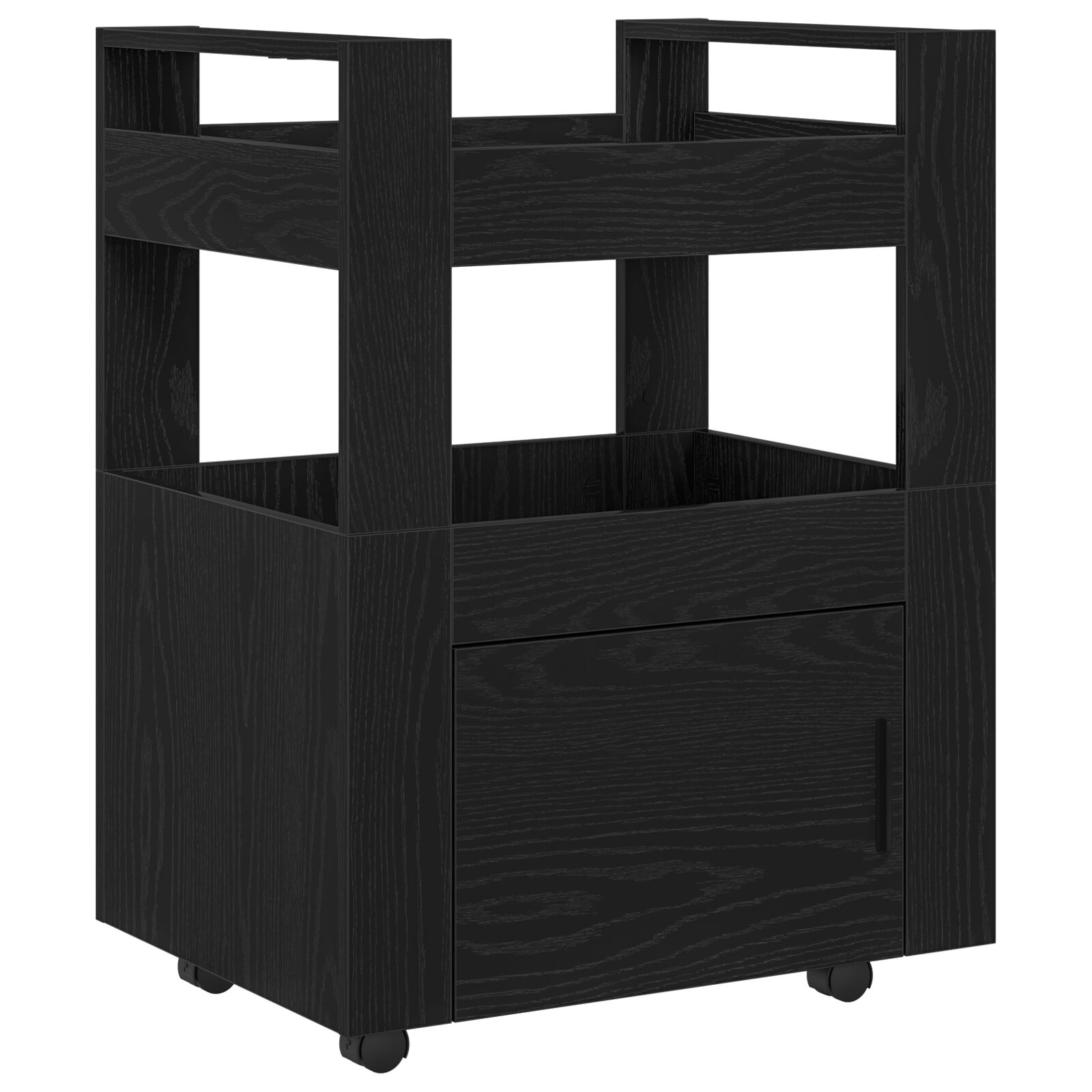 Konyhai kocsi fekete tölgy 60x45x80 cm mérnöki fa Konyhai kocsi fekete tölgy 60x45x80 cm mérnöki fa