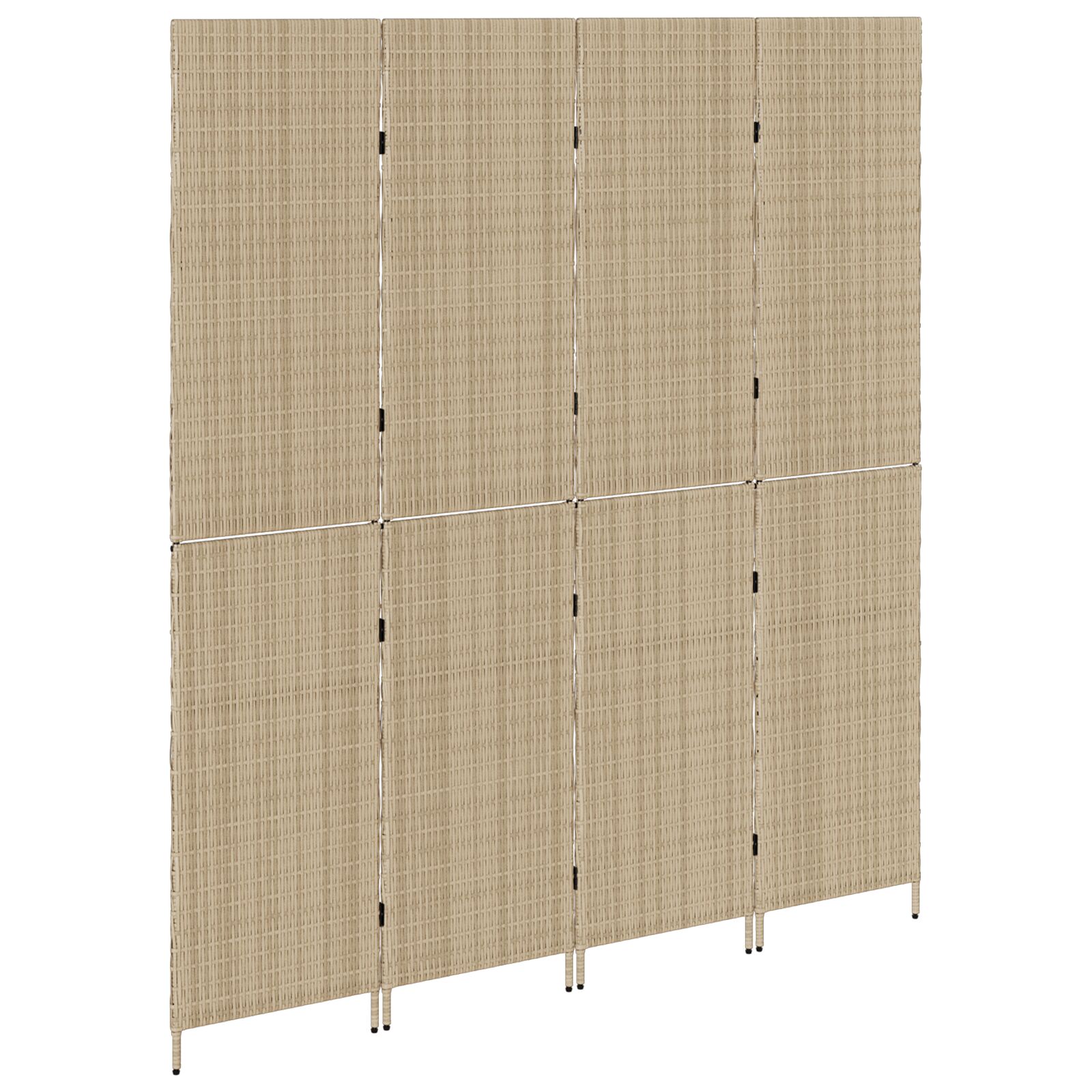Szobai elválasztók bézs fa, szövet 4 panel, 200 cm magasság