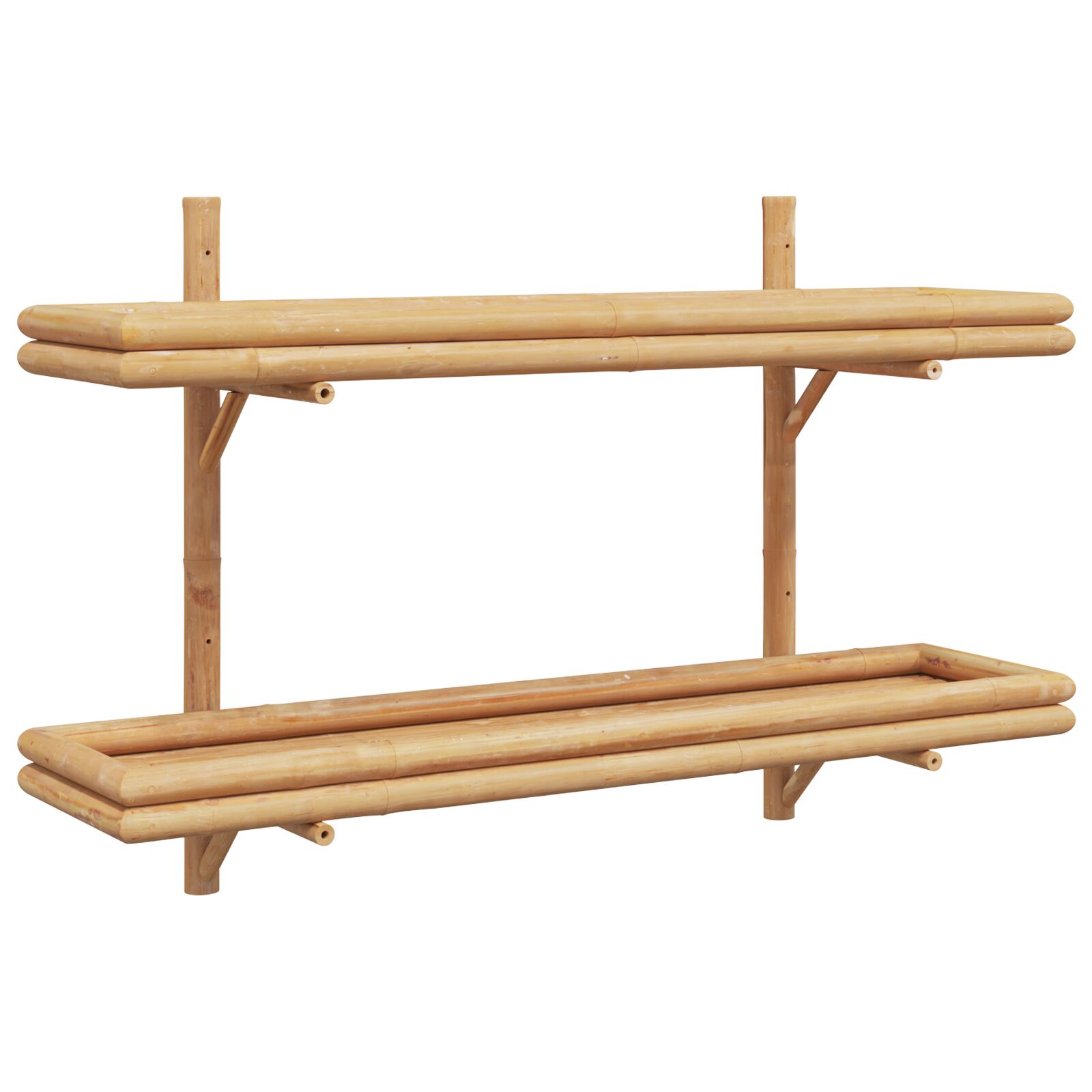 2 szintes falipolc 100x26x60 cm bambuszból