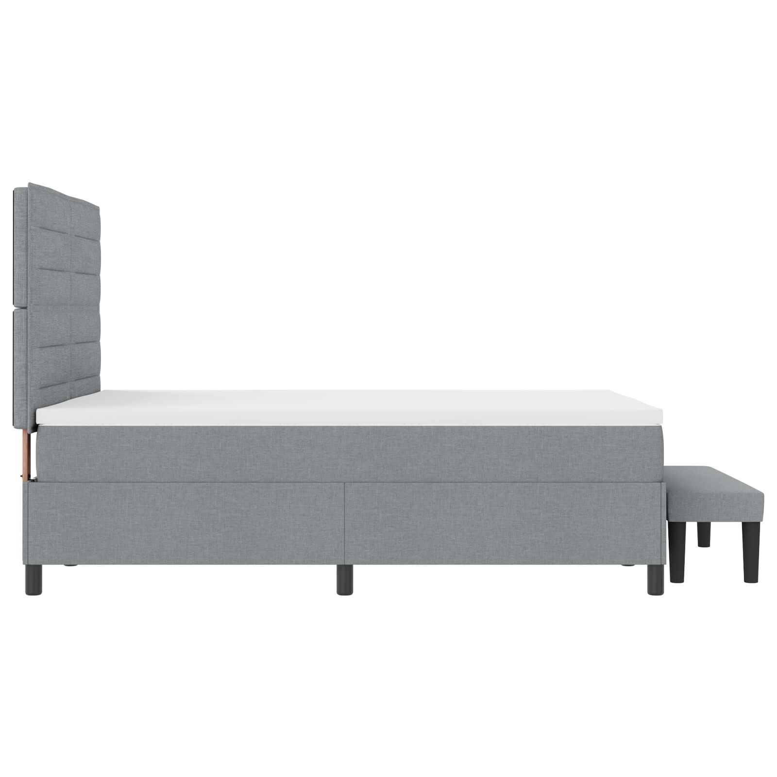 Box spring ágy matraccal & pad light grey 160x200 cm szövet