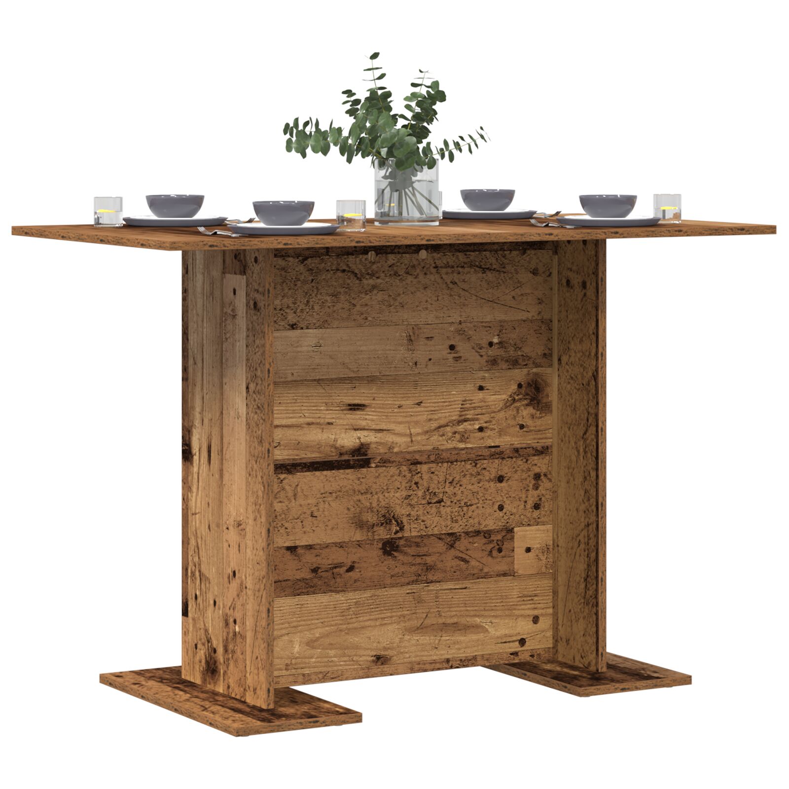 Étkezőasztal régi fa 110x60x75 cm műgyanta