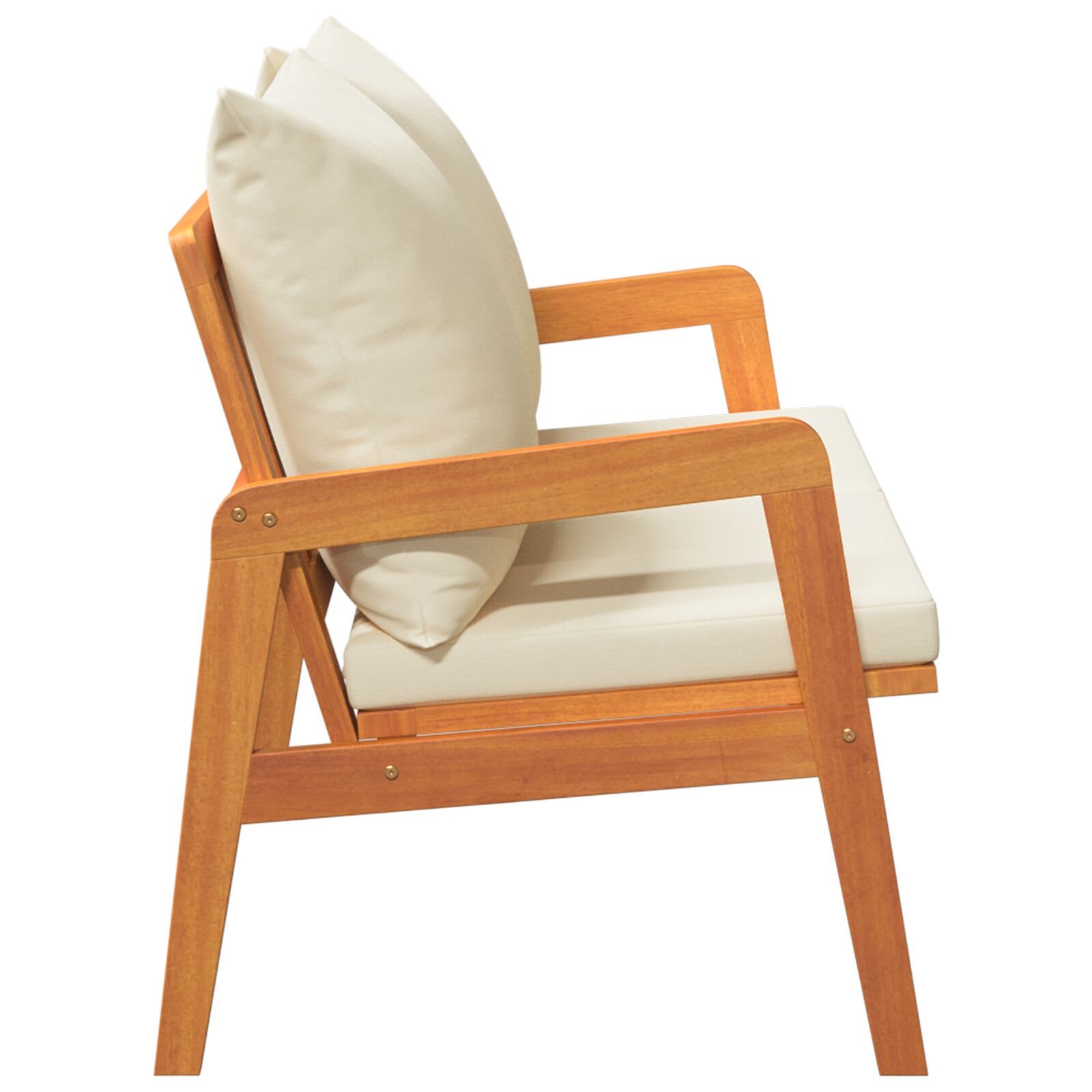 Kertibank párnákkal 115x65x71 cm tömör akácfából