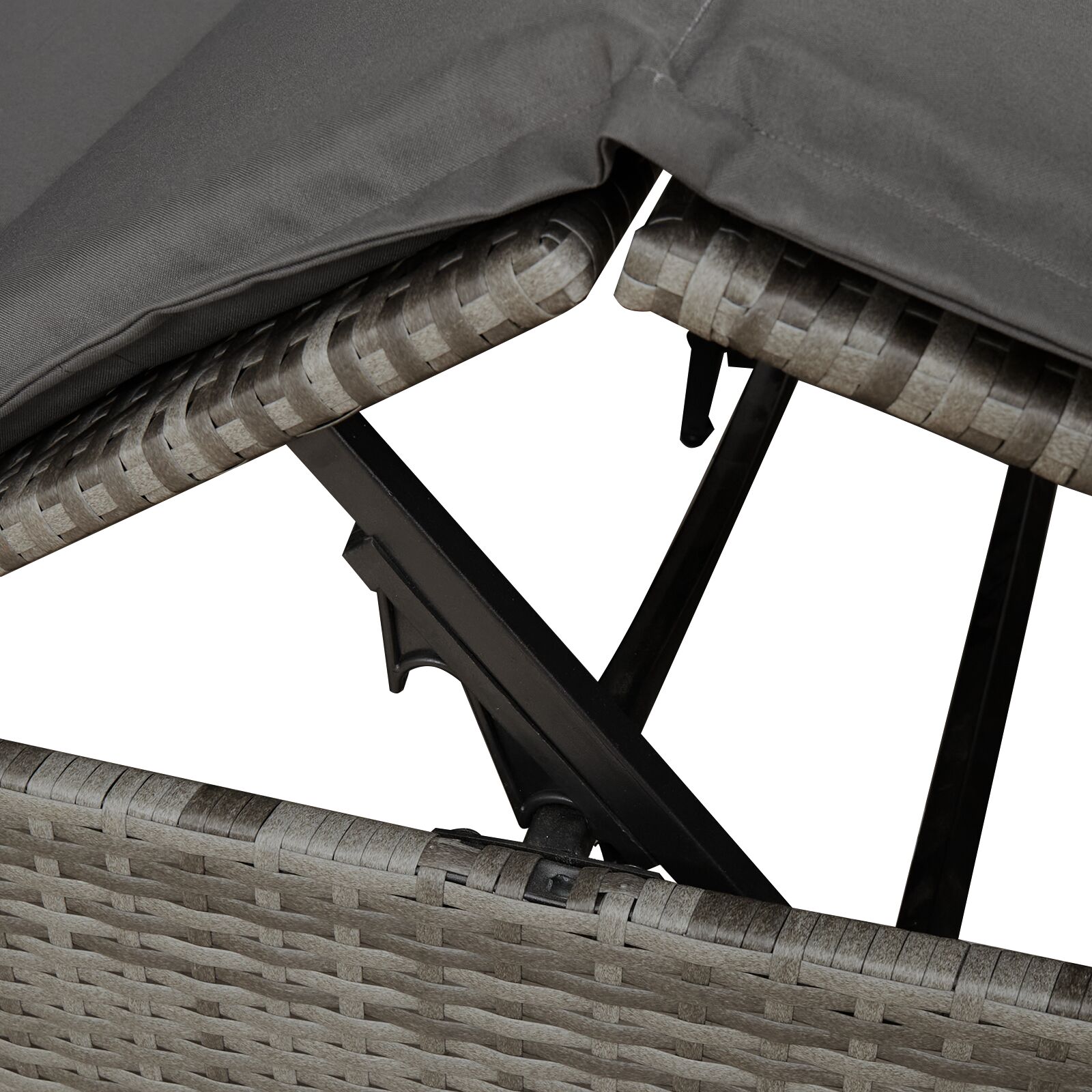 Dupla napágy tetővel és függönyökkel szürke polirattan