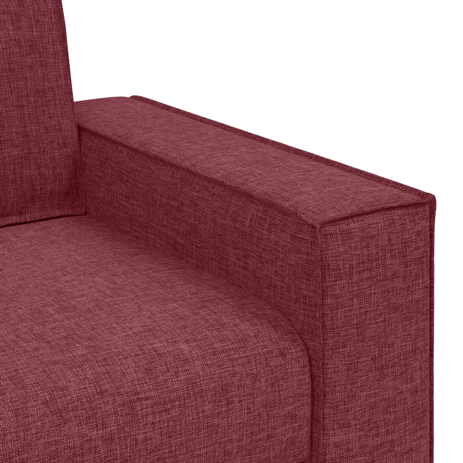 3-személyes kanapé light grey 59 cm textil burgundi vörös poliészter