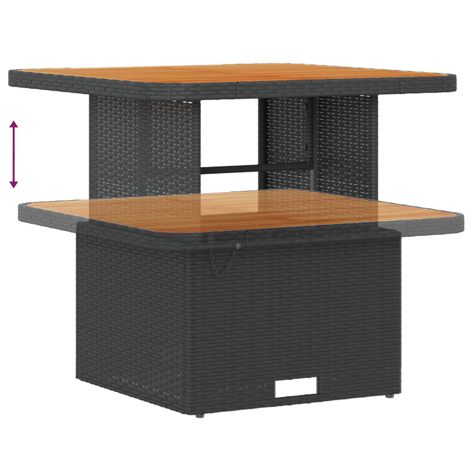 3 darabos kert étkező szett párnákkal fekete poli rattan akácia