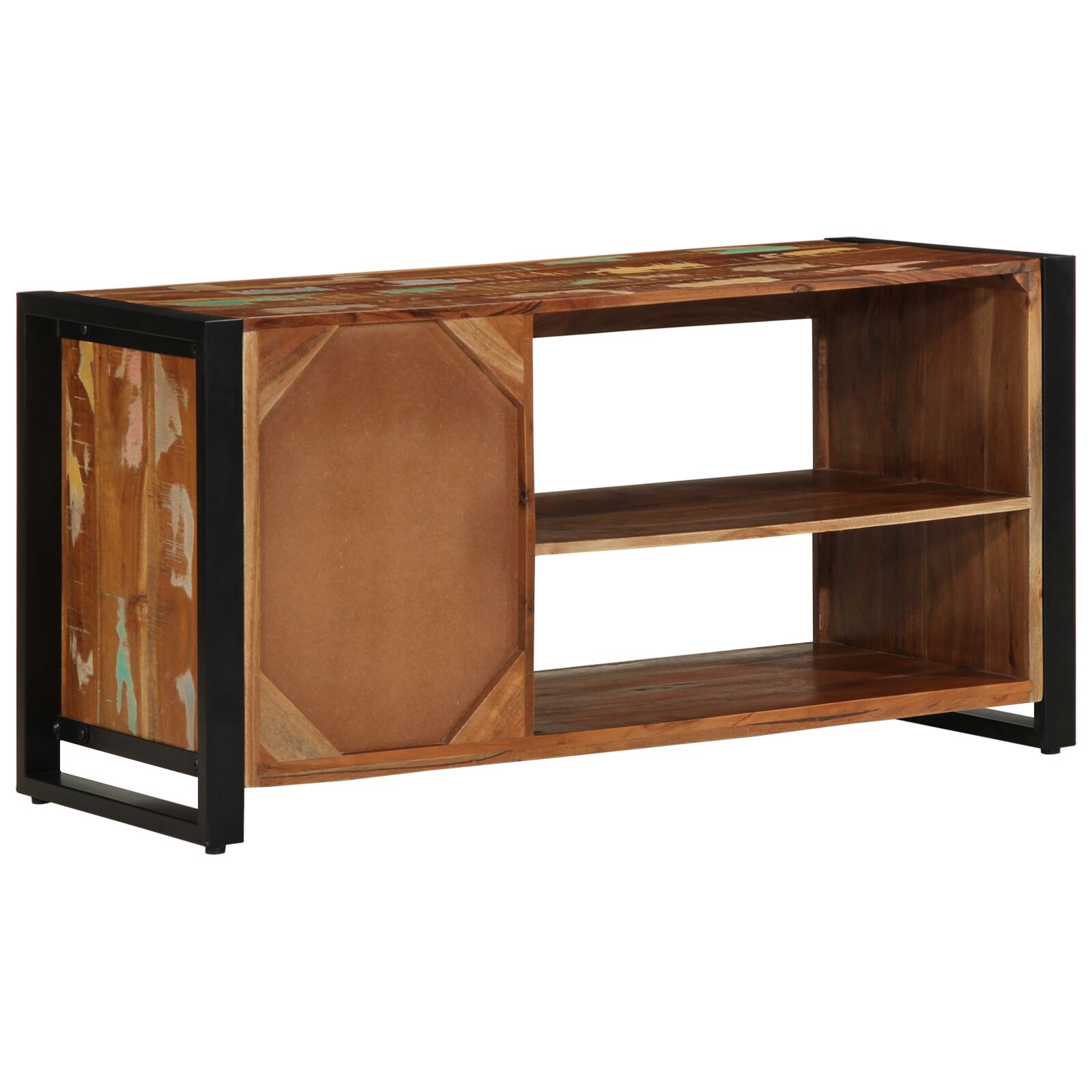 Cipőpad többszínű 100x40x50 cm tömör újrahasznosított fa