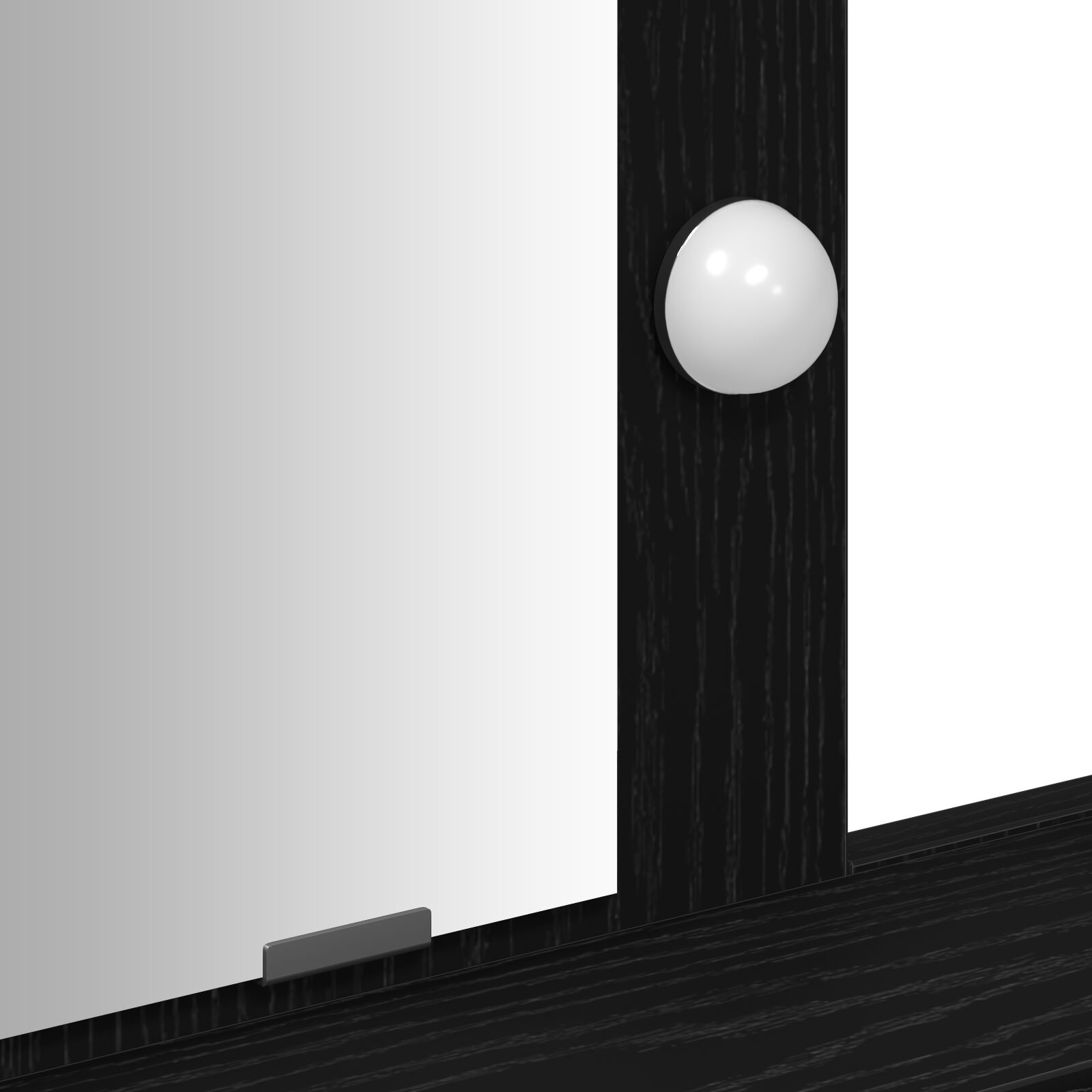 Sminkasztal led világítással fekete tölgyes 100x41x140 cm