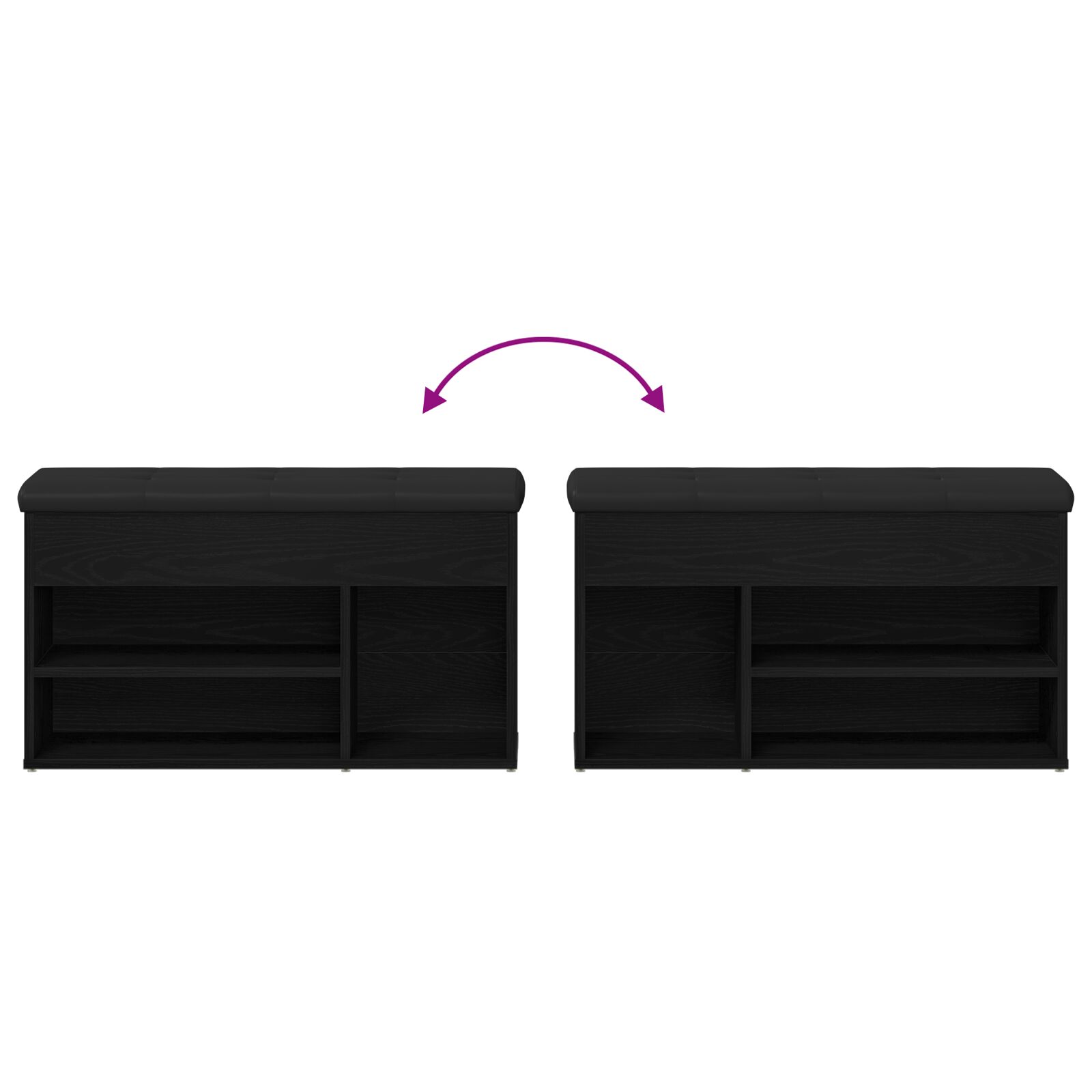 Tárolópad fekete tölgy 80x30x45 cm mérnöki fa