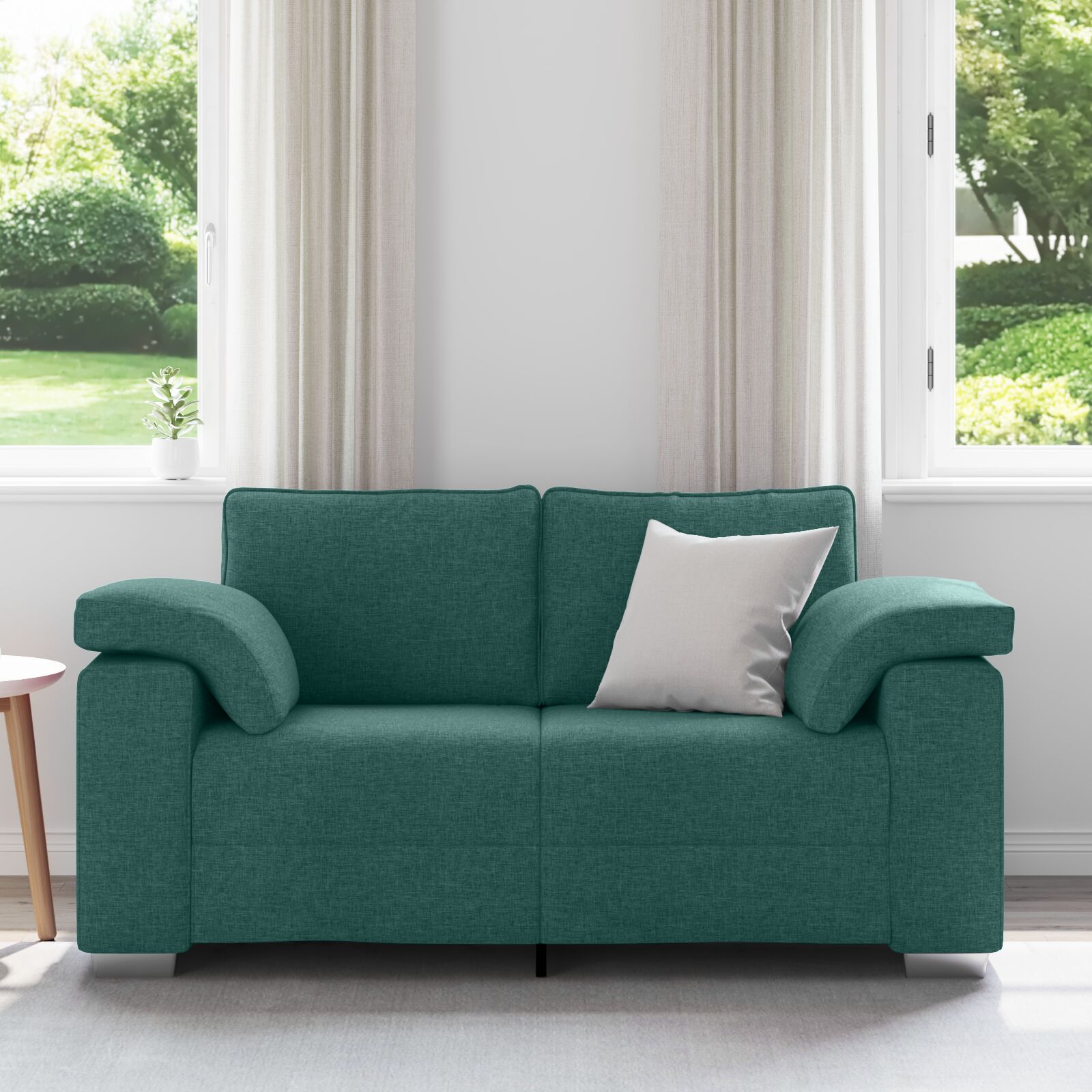 Kétszemélyes kanapé sötét zöld 120 cm szövet Kétszemélyes kanapé sötét zöld 120 cm szövet
