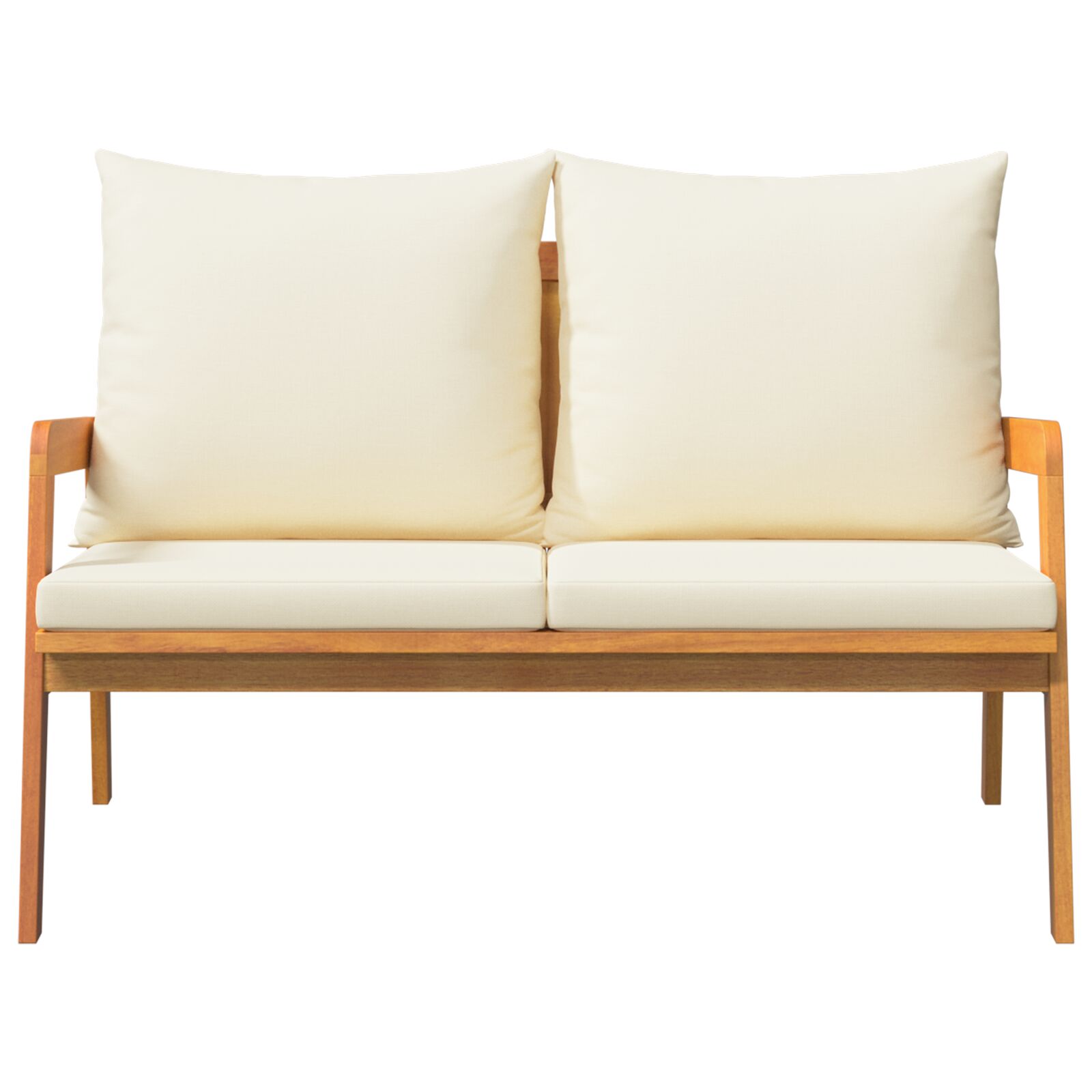 Kertibank párnákkal 115x65x71 cm tömör akácfából