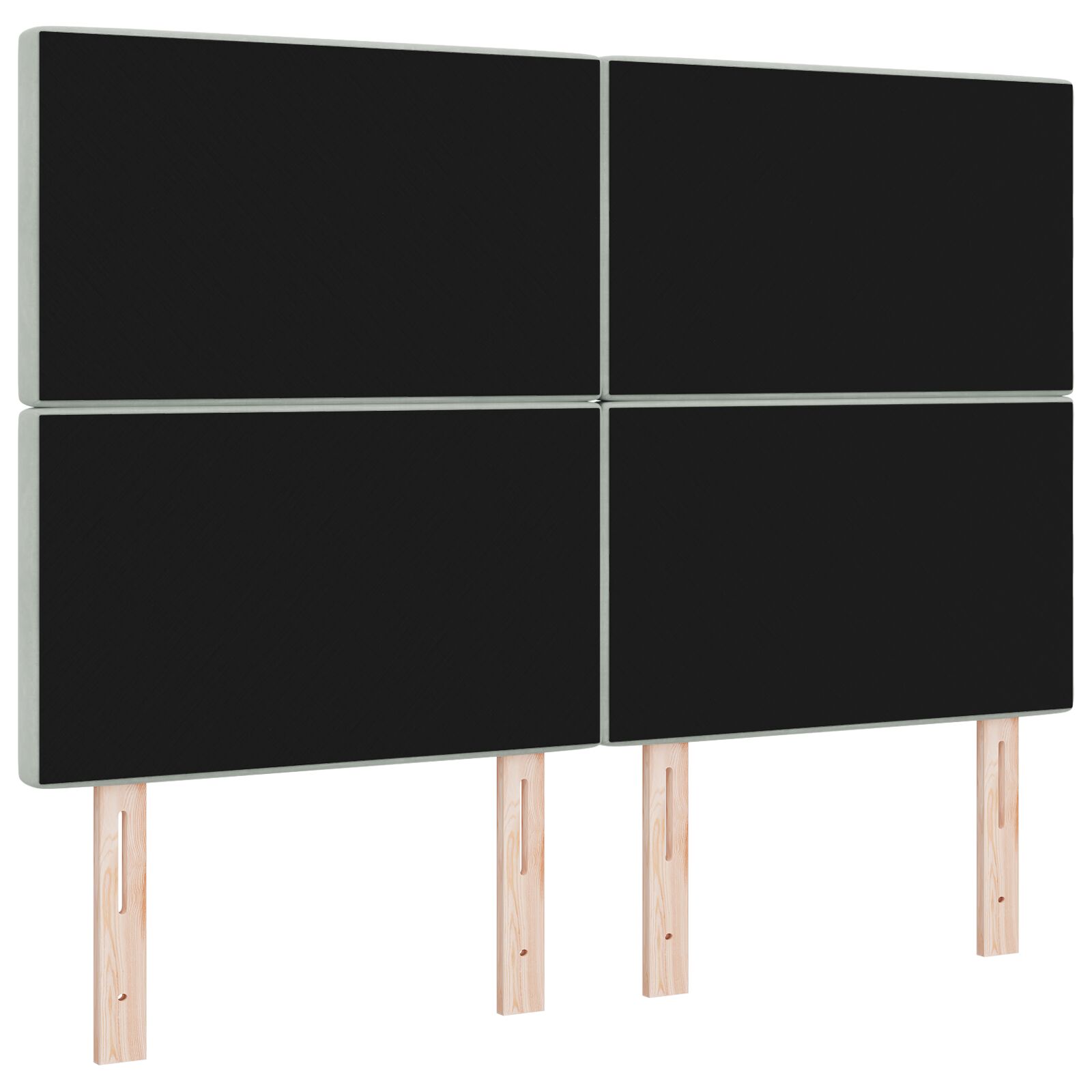 Fejtámla kristálygomb tűzött világosszürke 140 cm bársony