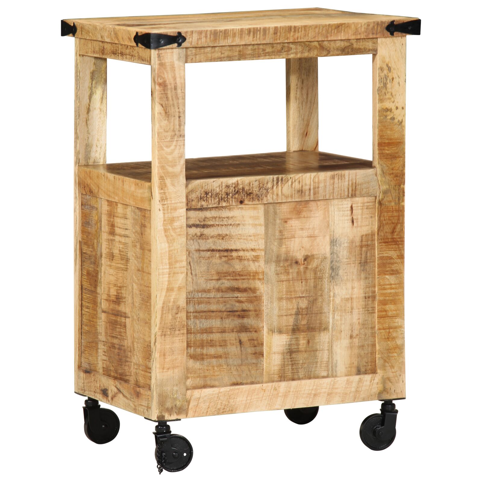 Konyhai kocsi 55x40x80 cm tömör durva fa mangó Konyhai kocsi 55x40x80 cm tömör durva fa mangó