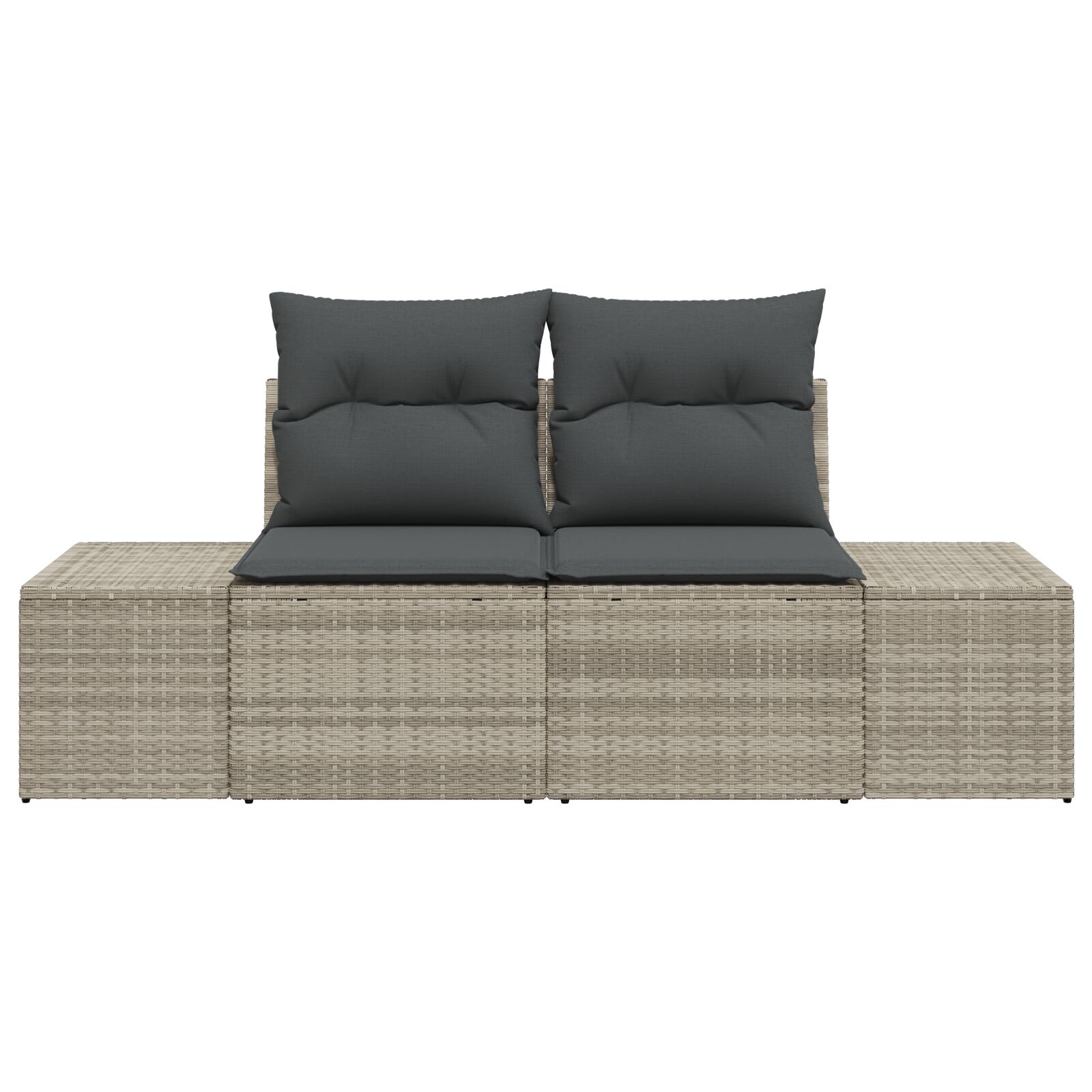 2-fős kerti kárpit párnákkal szürke polirattan