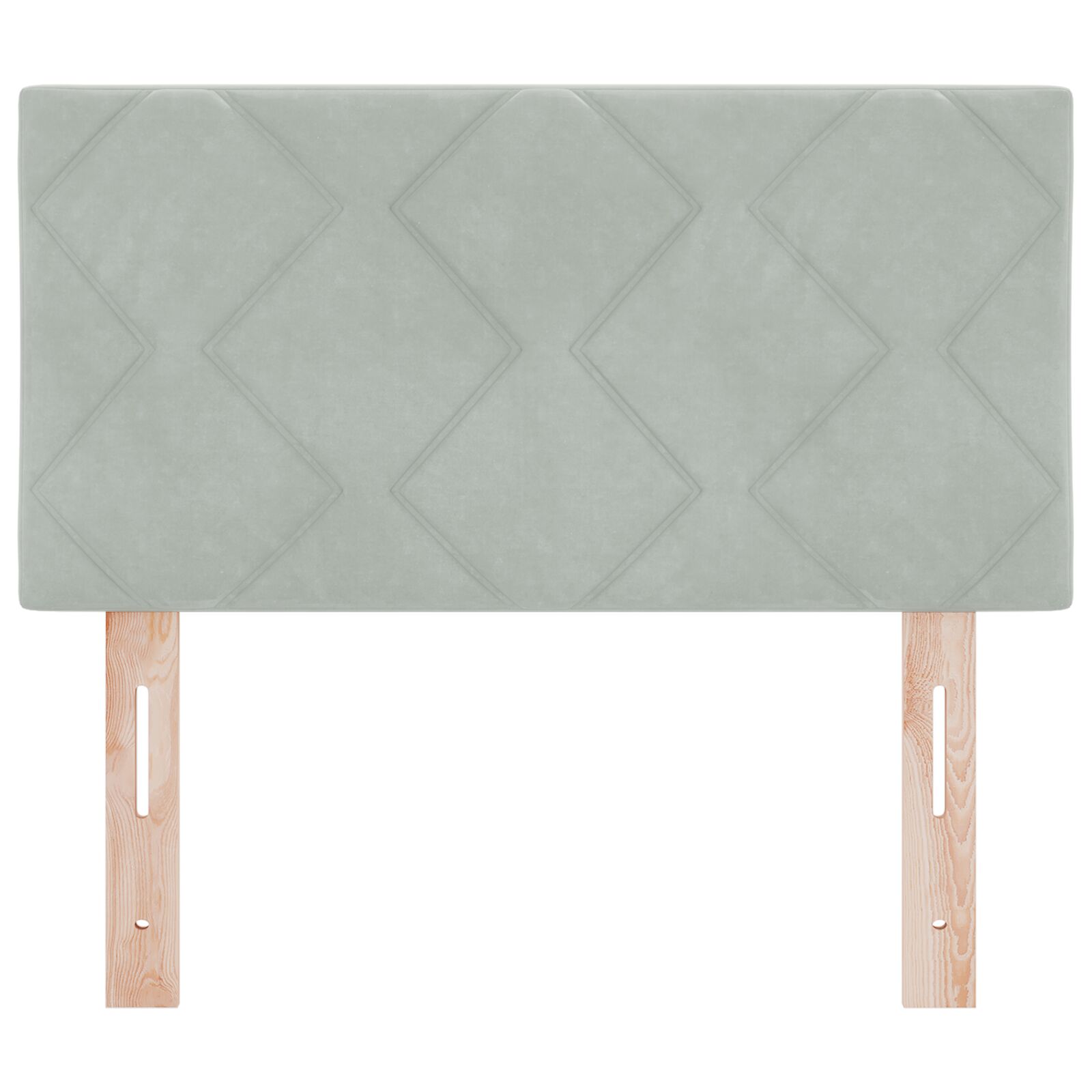 Fejtámla gyémánt blokkok design világosszürke 80 cm vastag bársony