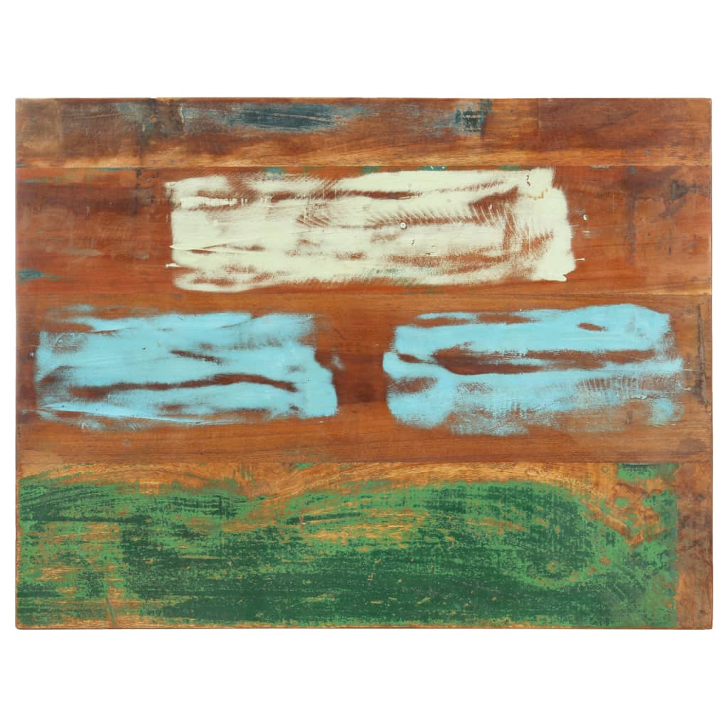 Négyszögű tömör újrahasznosított fa asztallap 70x80 cm 15-16 mm