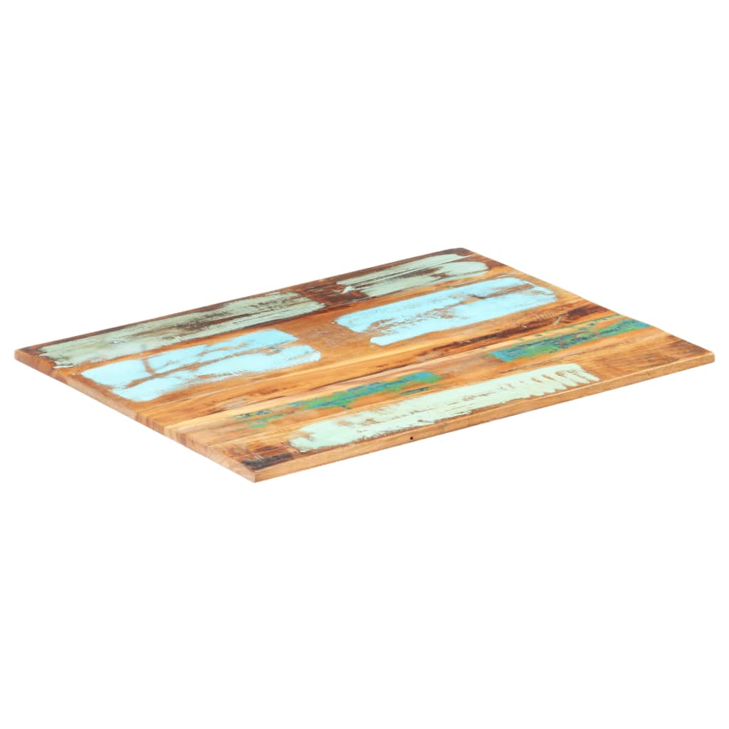 Négyszögű tömör újrahasznosított fa asztallap 70x80 cm 15-16 mm