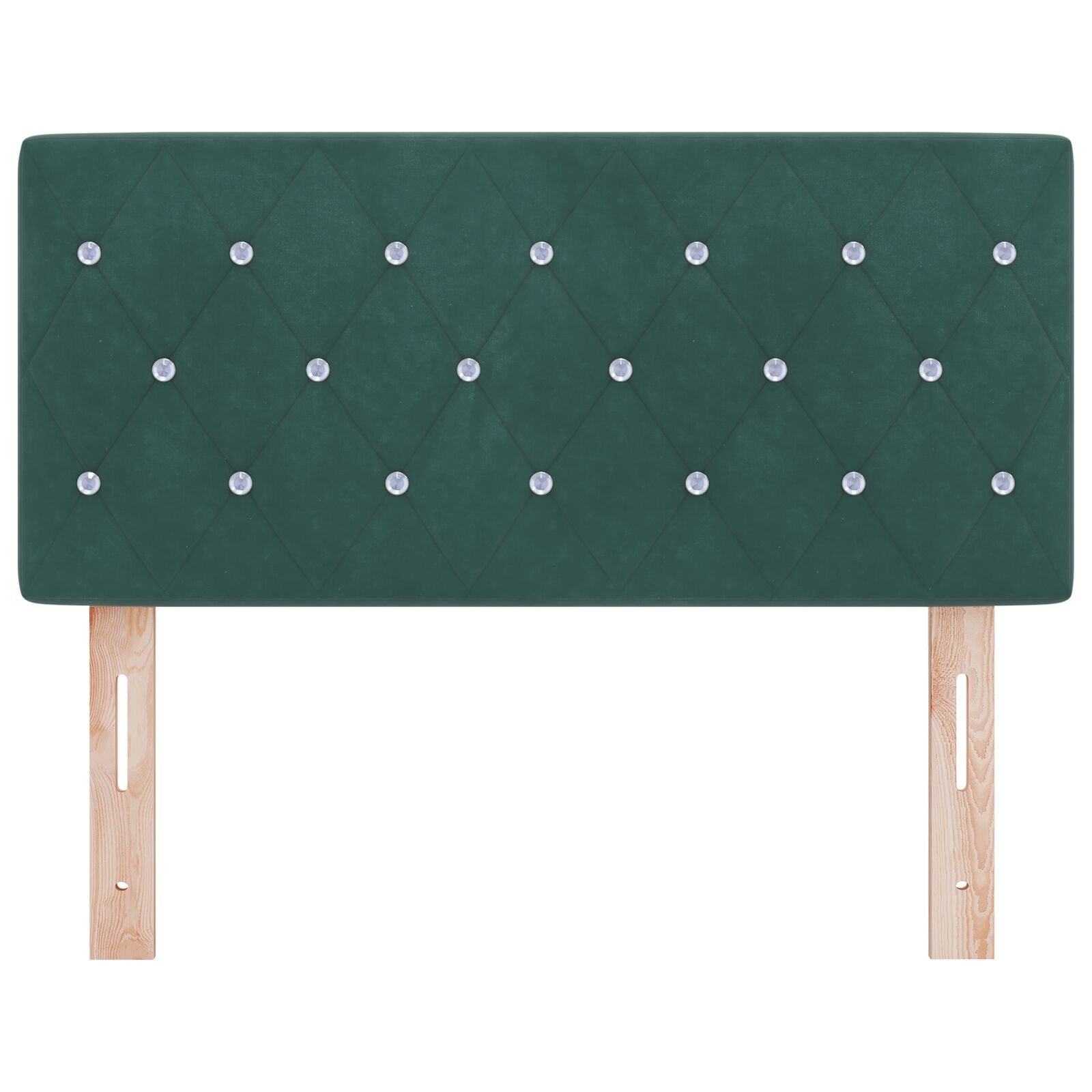 Fejtámla kristálygombos kárpitozott sötét zöld 90 cm bársony