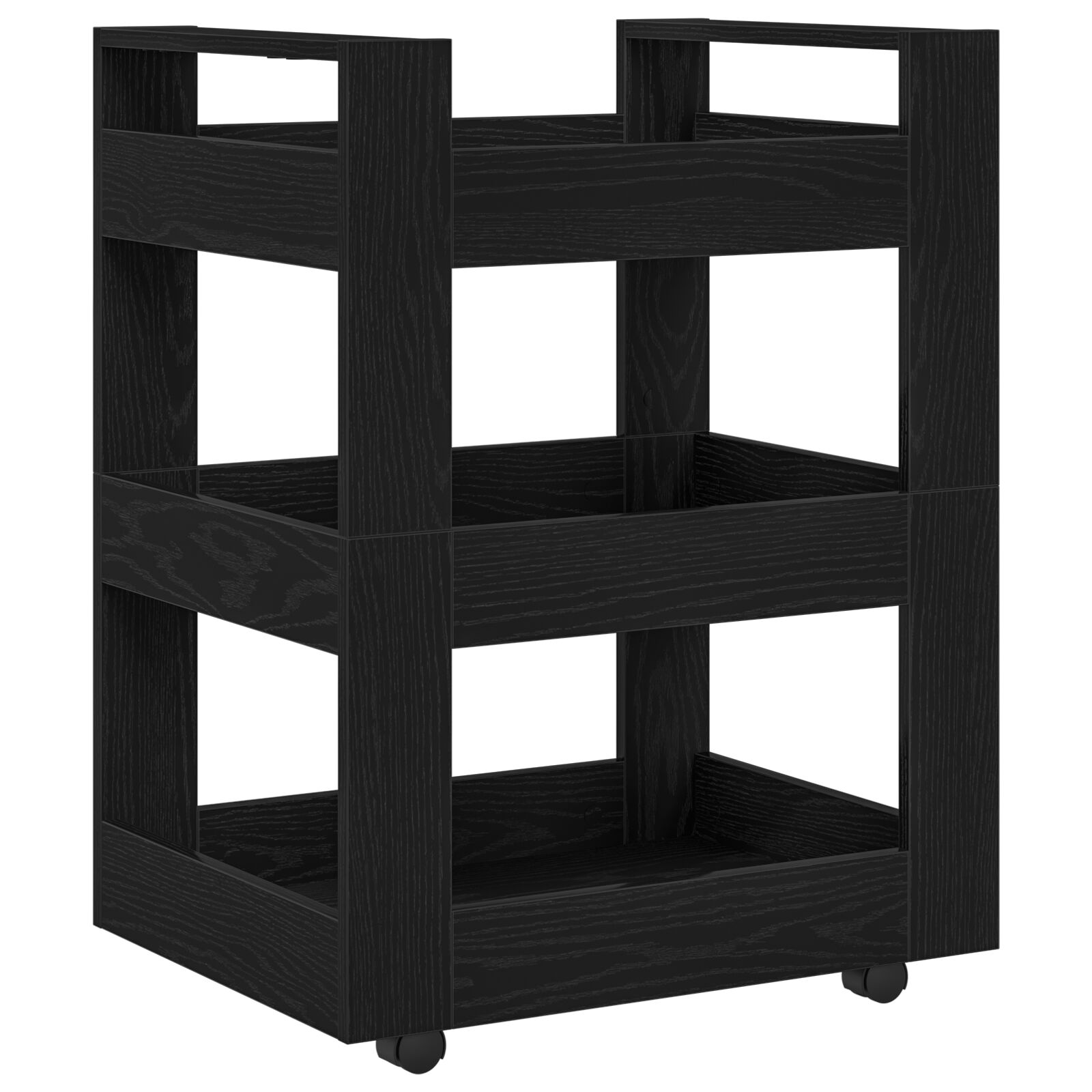 Konyhai kocsi fekete tölgy 60x45x80 cm összeszerelt fa Konyhai kocsi fekete tölgy 60x45x80 cm összeszerelt fa