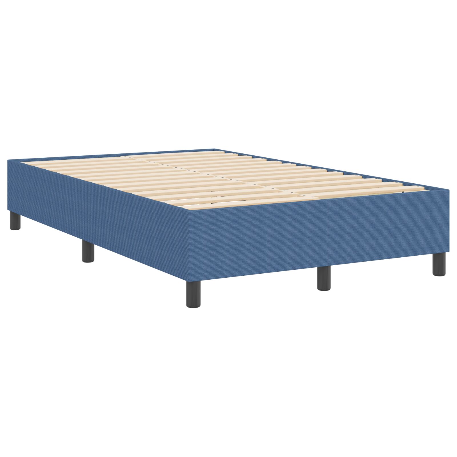 Boxspring ágy kék 120x200 cm bordás szövet Boxspring ágy kék 120x200 cm bordás szövet