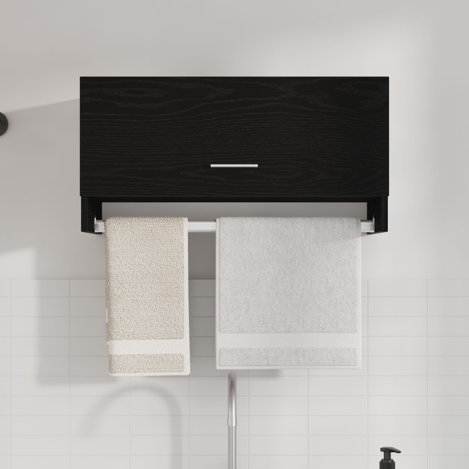 Fekete tölgy szekrény 70x32,5x35 cm lemezelt fa